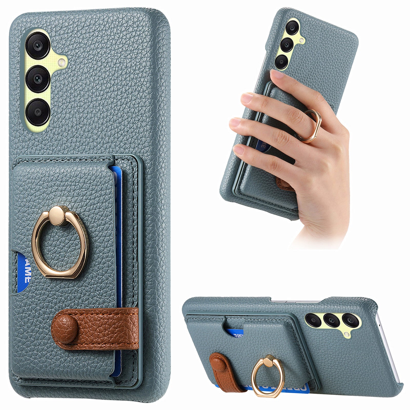 Y2 For Samsung Galaxy A25 5G (Global) (161.0 x 76.5 x 8.3mm) Case Card Slot Kickstand Phone Cover