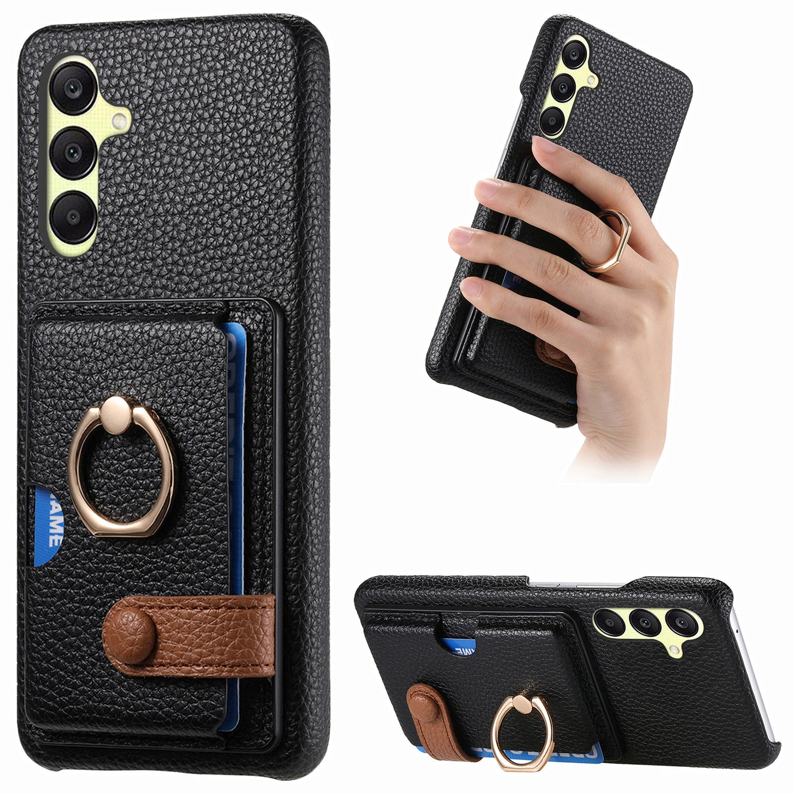Y2 For Samsung Galaxy A25 5G (Global) (161.0 x 76.5 x 8.3mm) Case Card Slot Kickstand Phone Cover