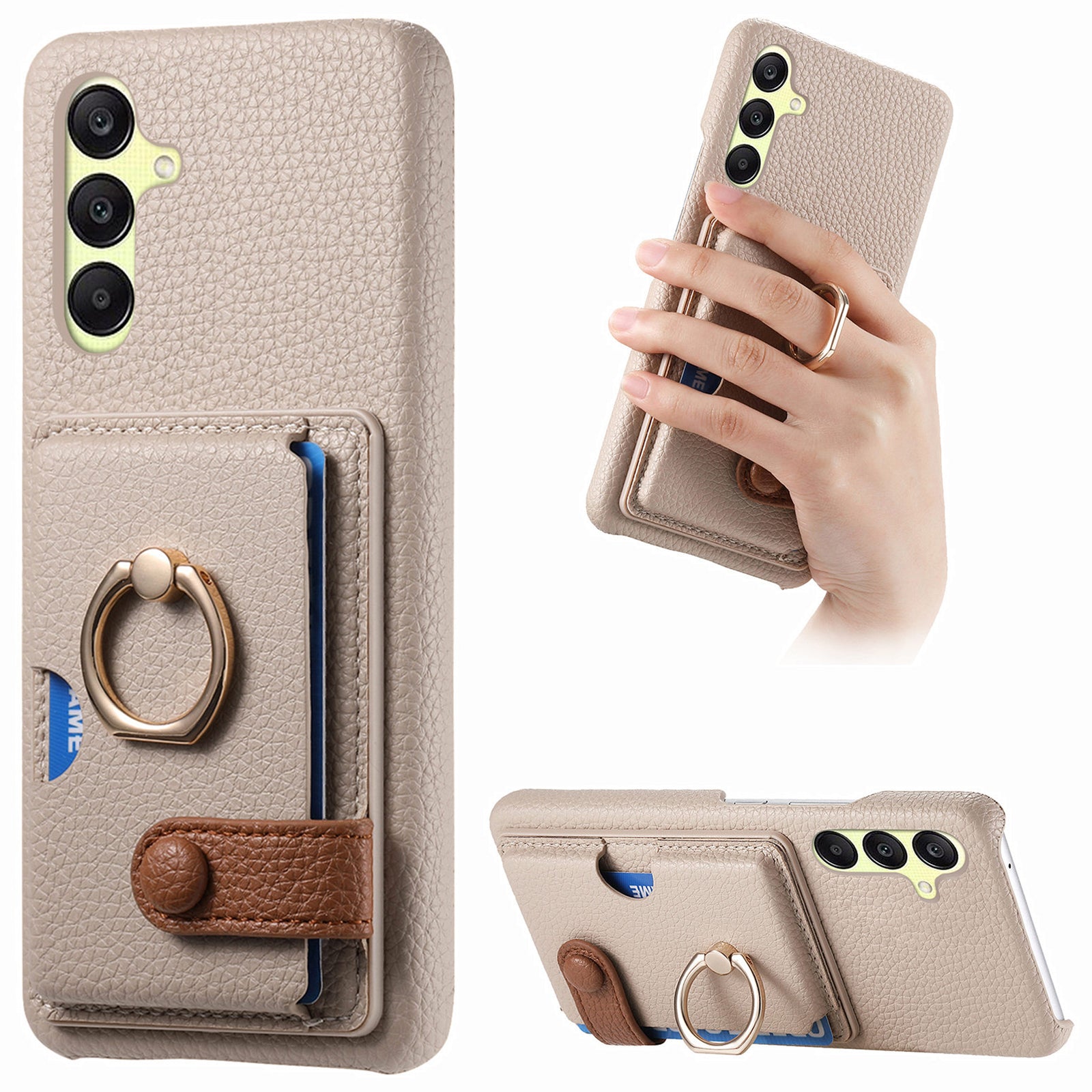 Y2 For Samsung Galaxy A25 5G (Global) (161.0 x 76.5 x 8.3mm) Case Card Slot Kickstand Phone Cover