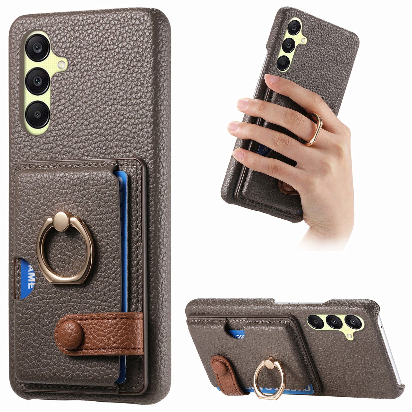 Y2 For Samsung Galaxy A25 5G (Global) (161.0 x 76.5 x 8.3mm) Case Card Slot Kickstand Phone Cover