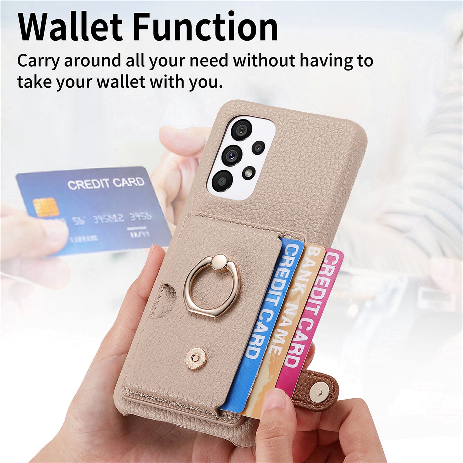 Y2 For Samsung Galaxy A53 5G Case Ring Kickstand Card Slot Phone Cover