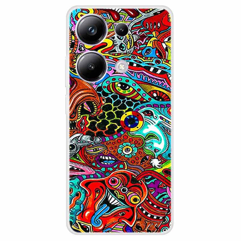 For Xiaomi Redmi Note 13 Pro 4G / Poco M6 Pro 4G TPU Case Pattern Printing Phone Cover