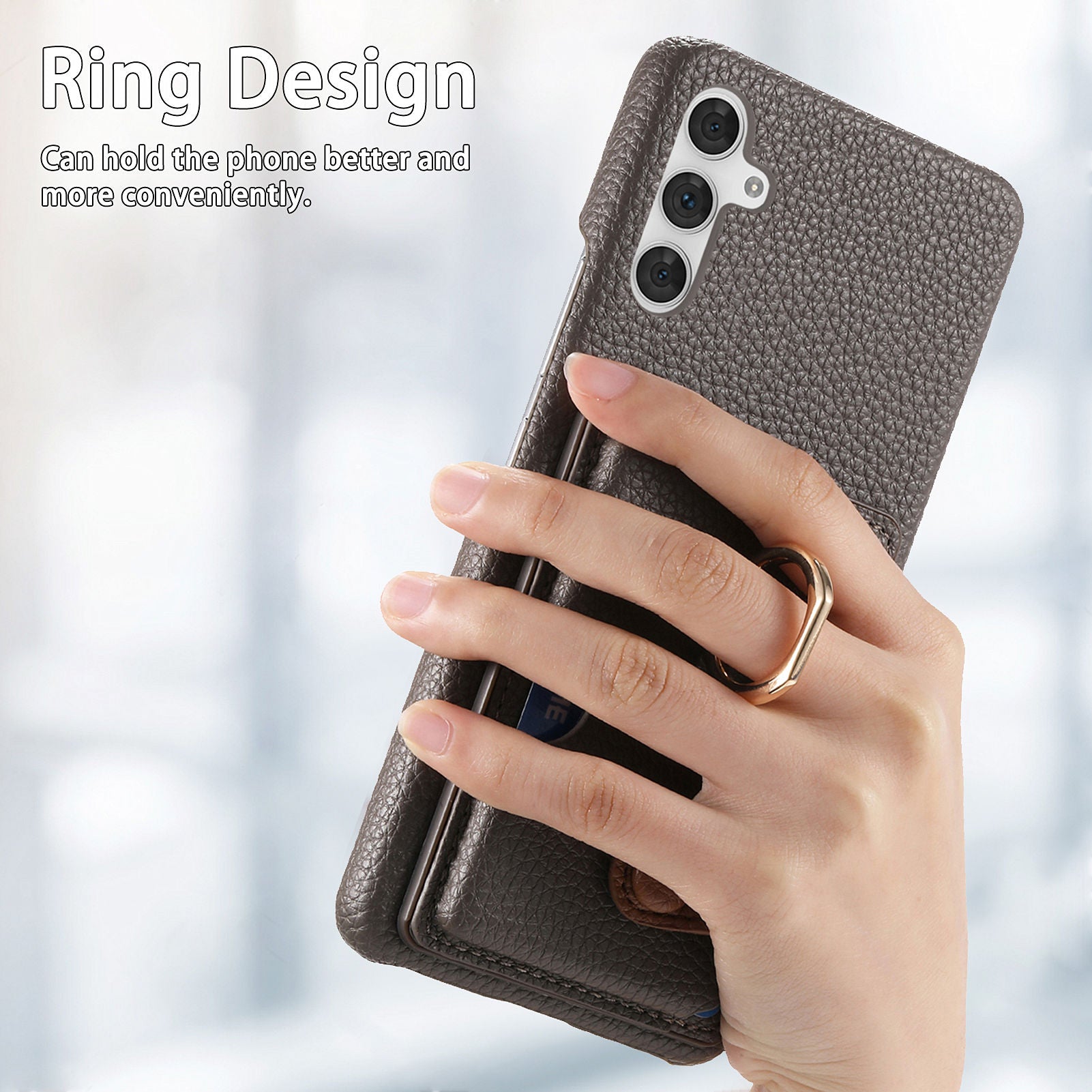 Y2 For Samsung Galaxy A54 5G Case Ring Kickstand Leather+PC+TPU Phone Cover with Card Holder