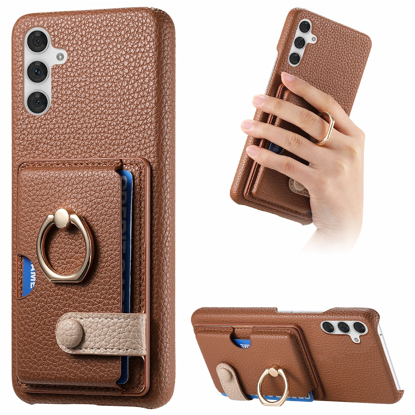 Y2 For Samsung Galaxy A54 5G Case Ring Kickstand Leather+PC+TPU Phone Cover with Card Holder