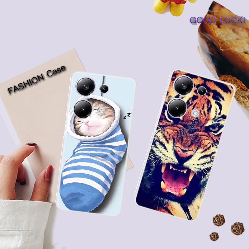 For Xiaomi Redmi Note 13 Pro 4G / Poco M6 Pro 4G Case TPU Pattern Printing Phone Cover