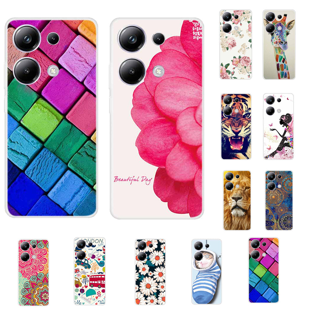 For Xiaomi Redmi Note 13 Pro 4G / Poco M6 Pro 4G Case TPU Pattern Printing Phone Cover
