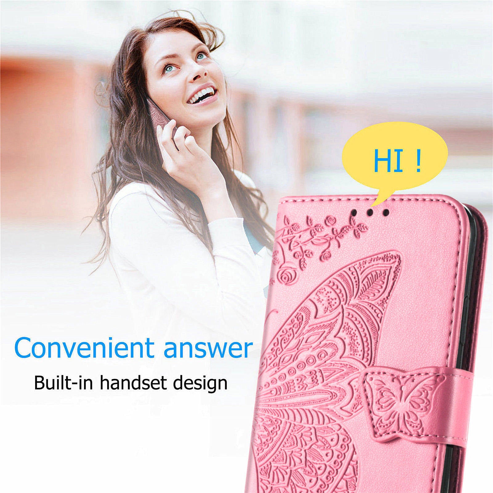 For Realme 12 Pro 5G / 12 Pro+ 5G Leather Case Imprinted Butterfly Phone Cover with Handy Strap