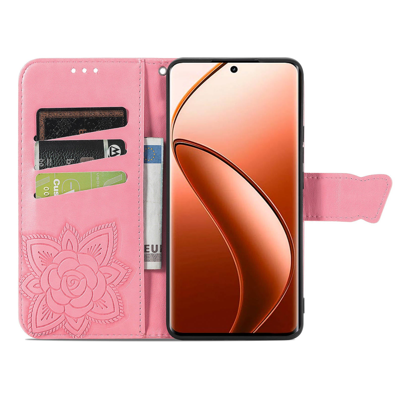 For Realme 12 Pro 5G / 12 Pro+ 5G Wallet Case Butterfly Pattern Leather Stand Phone Cover