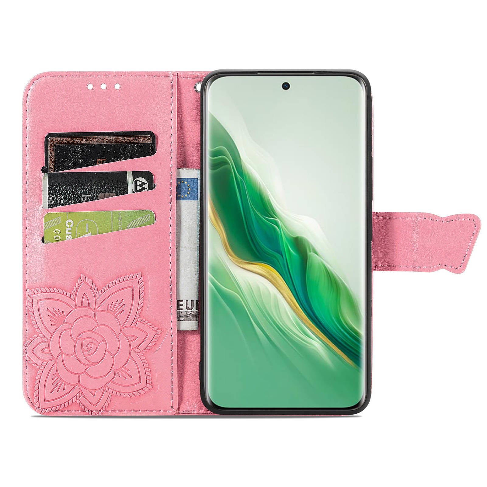 For Honor Magic6 5G Case Stand Design Imprinted Butterfly Cell Phone Cover