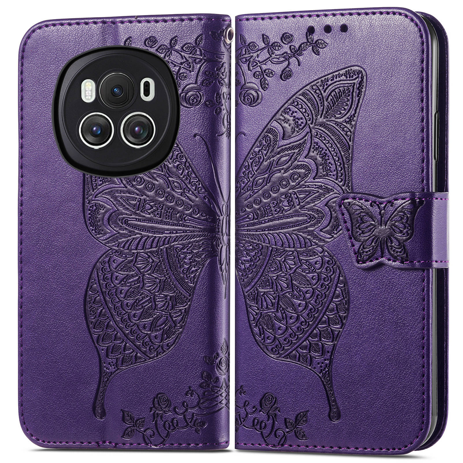 For Honor Magic6 5G Case Stand Design Imprinted Butterfly Cell Phone Cover