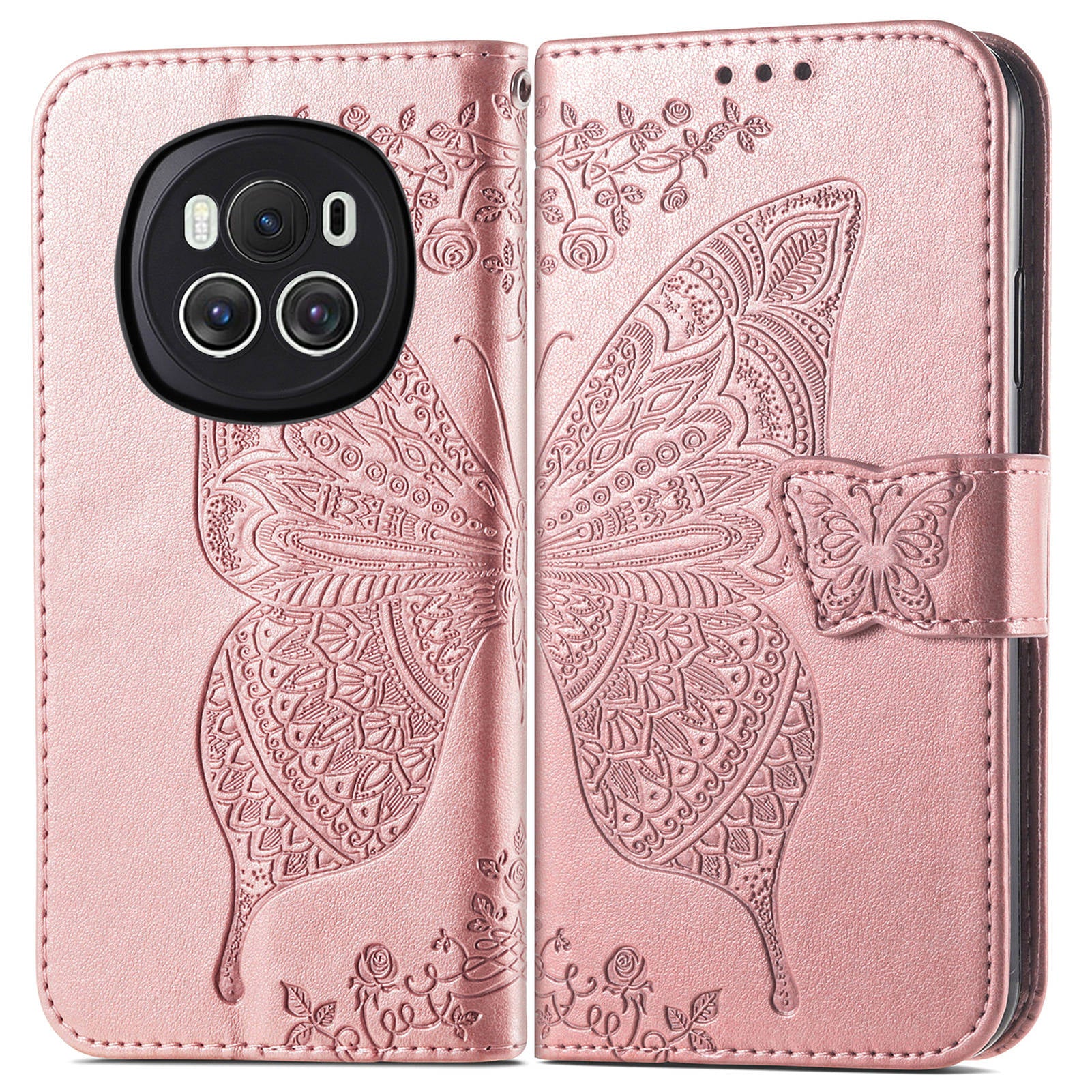 For Honor Magic6 5G Case Stand Design Imprinted Butterfly Cell Phone Cover