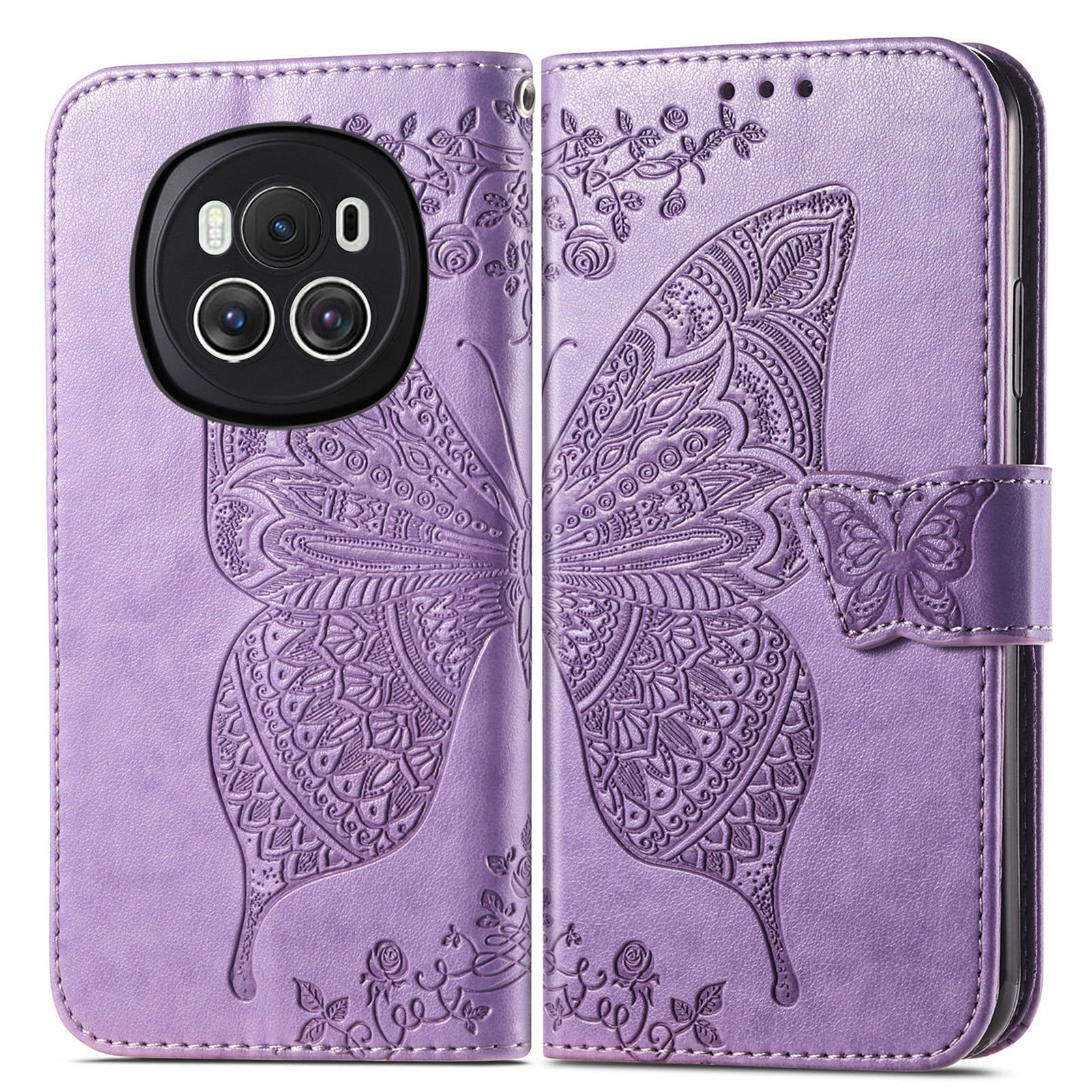 For Honor Magic6 5G Case Stand Design Imprinted Butterfly Cell Phone Cover