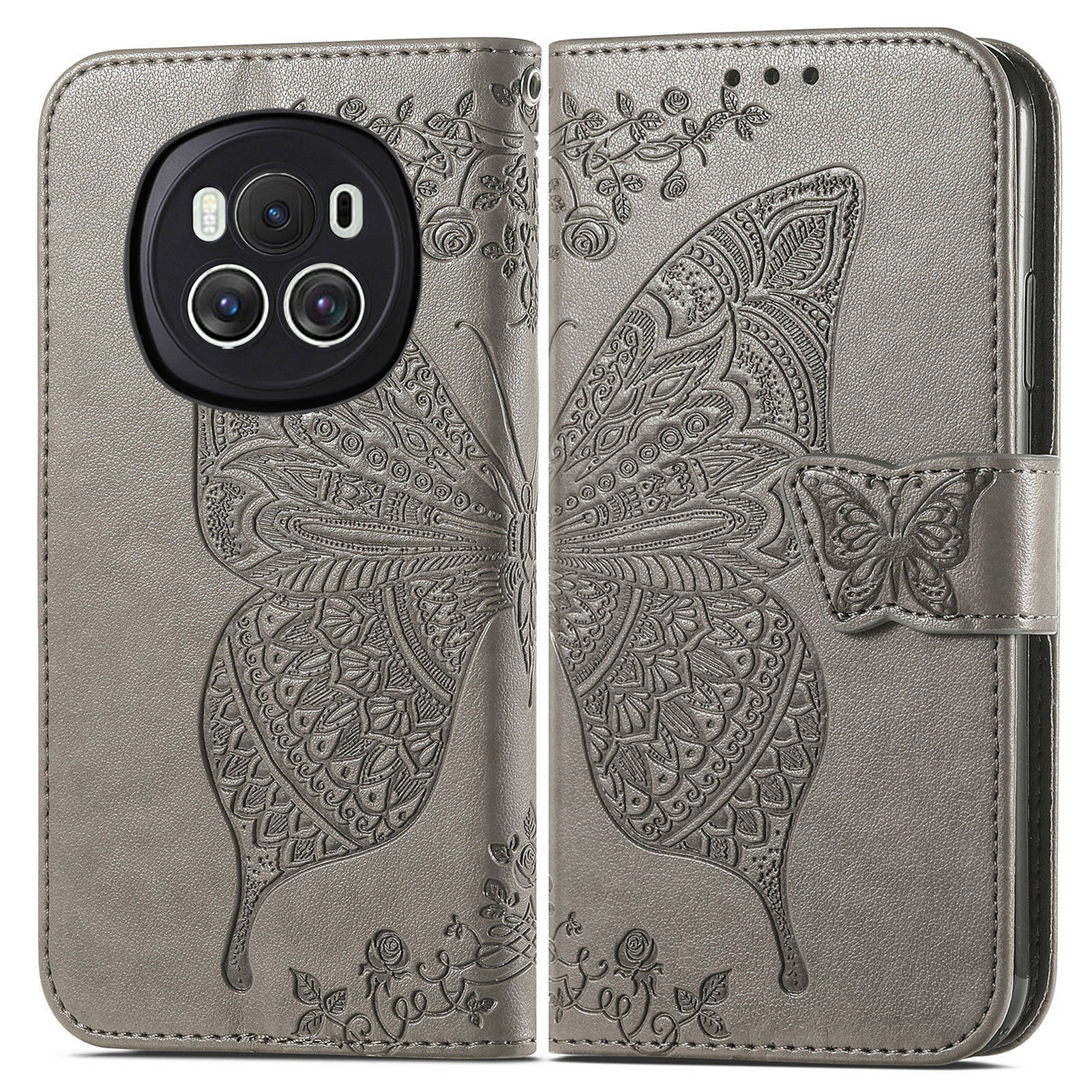 For Honor Magic6 5G Case Stand Design Imprinted Butterfly Cell Phone Cover