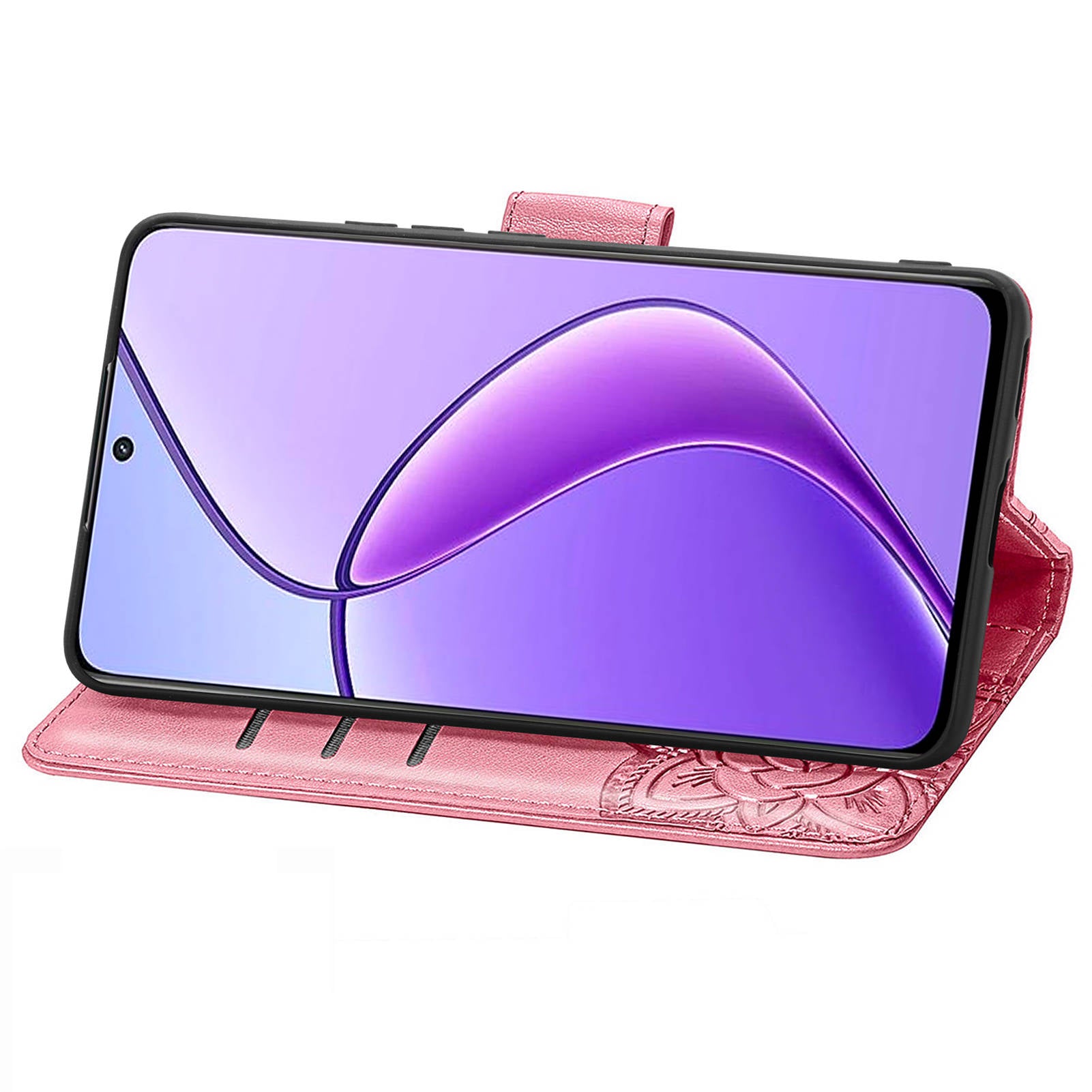For Realme 12 Case Butterfly Imprinted PU Leather Magnetic Flip Stand Phone Cover