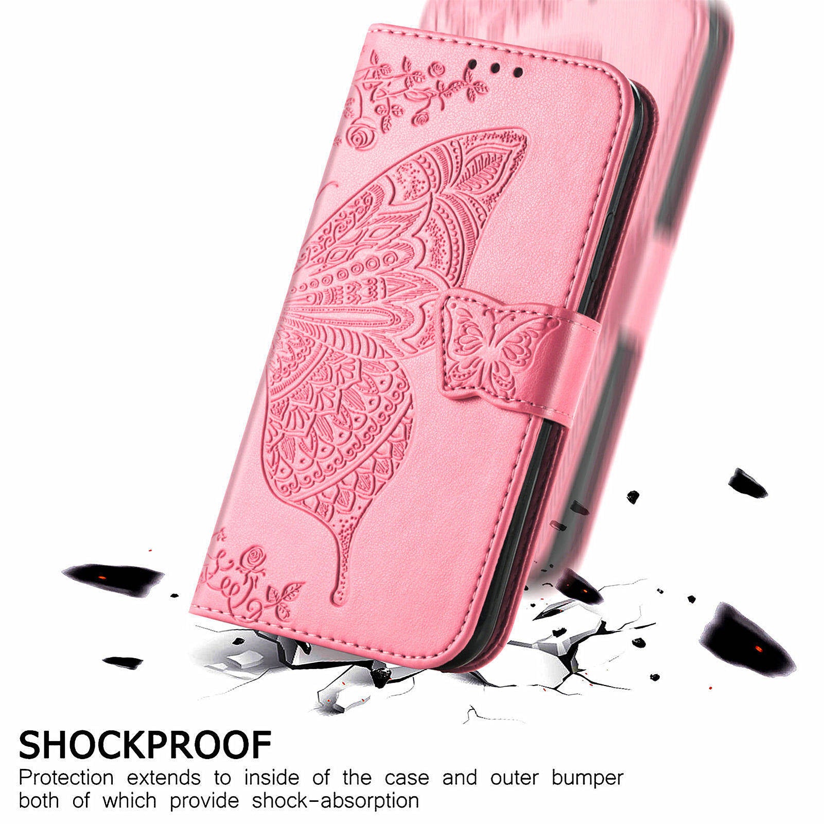 For Realme 12 Case Butterfly Imprinted PU Leather Magnetic Flip Stand Phone Cover