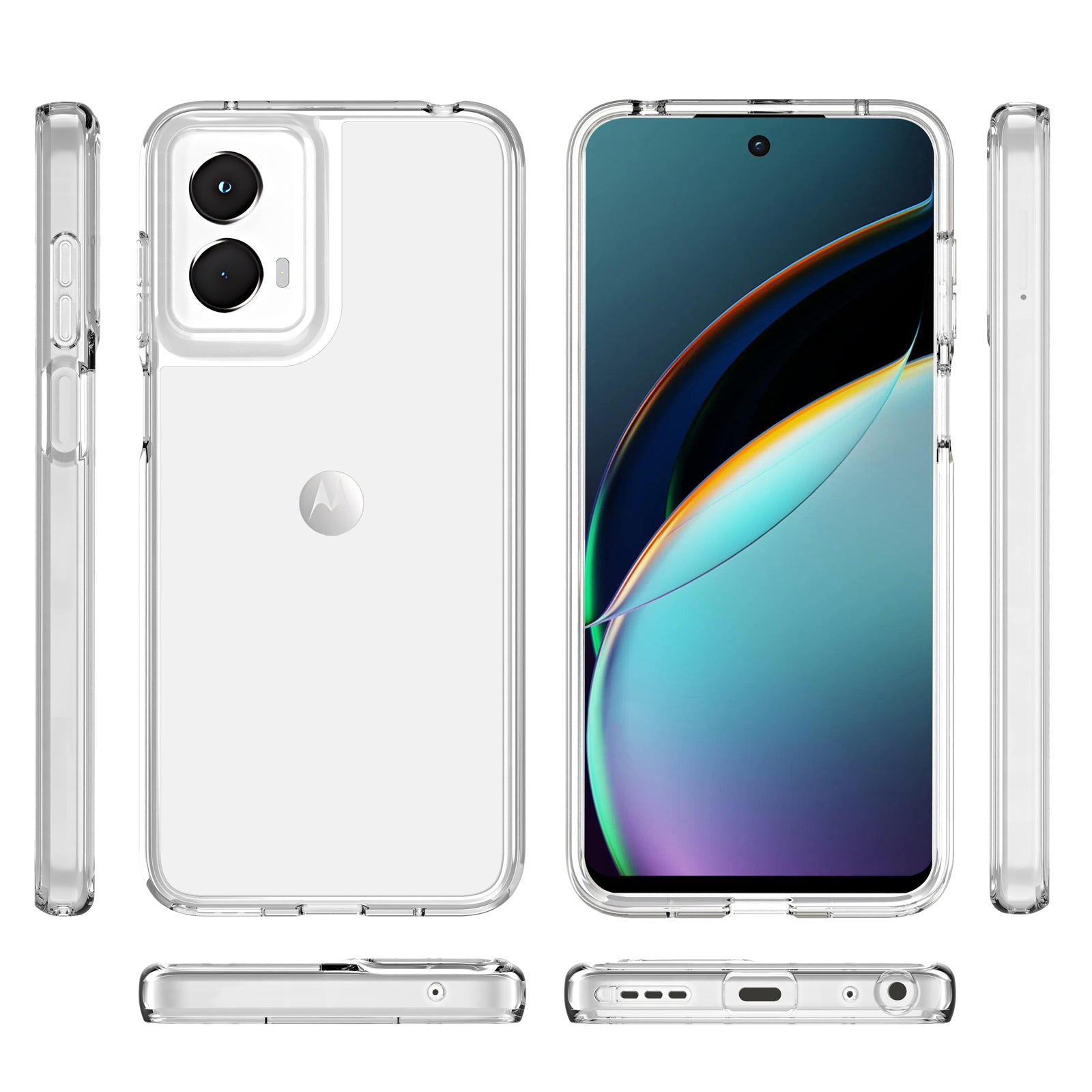 For Motorola Moto G 5G (2024) Case Drop-proof TPU+PC Clear Phone Cover