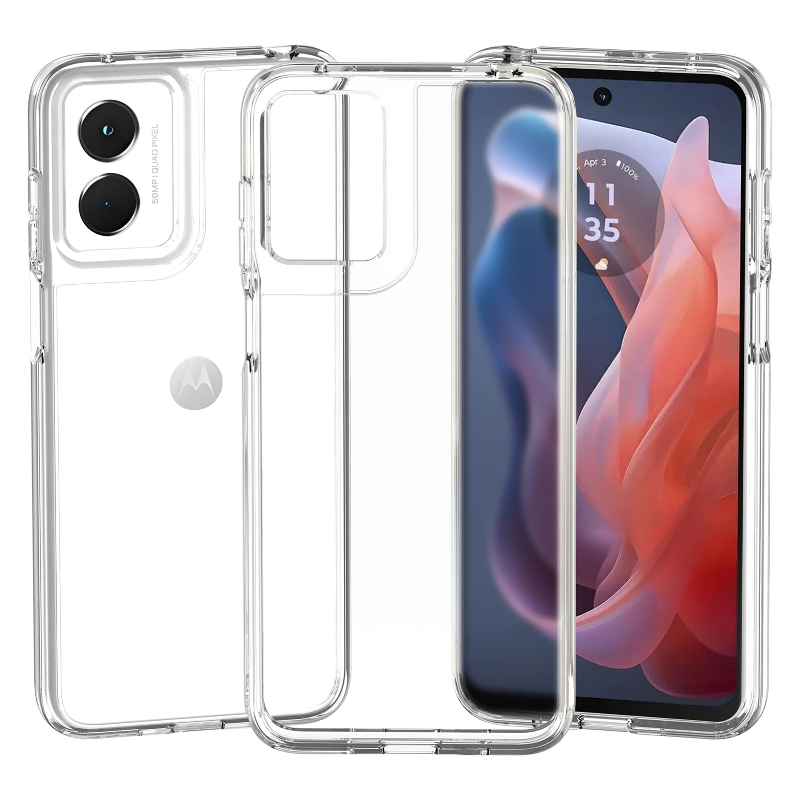 For Motorola Moto G Play (2024) 4G Cell Phone Case TPU+PC Clear Phone Back Cover
