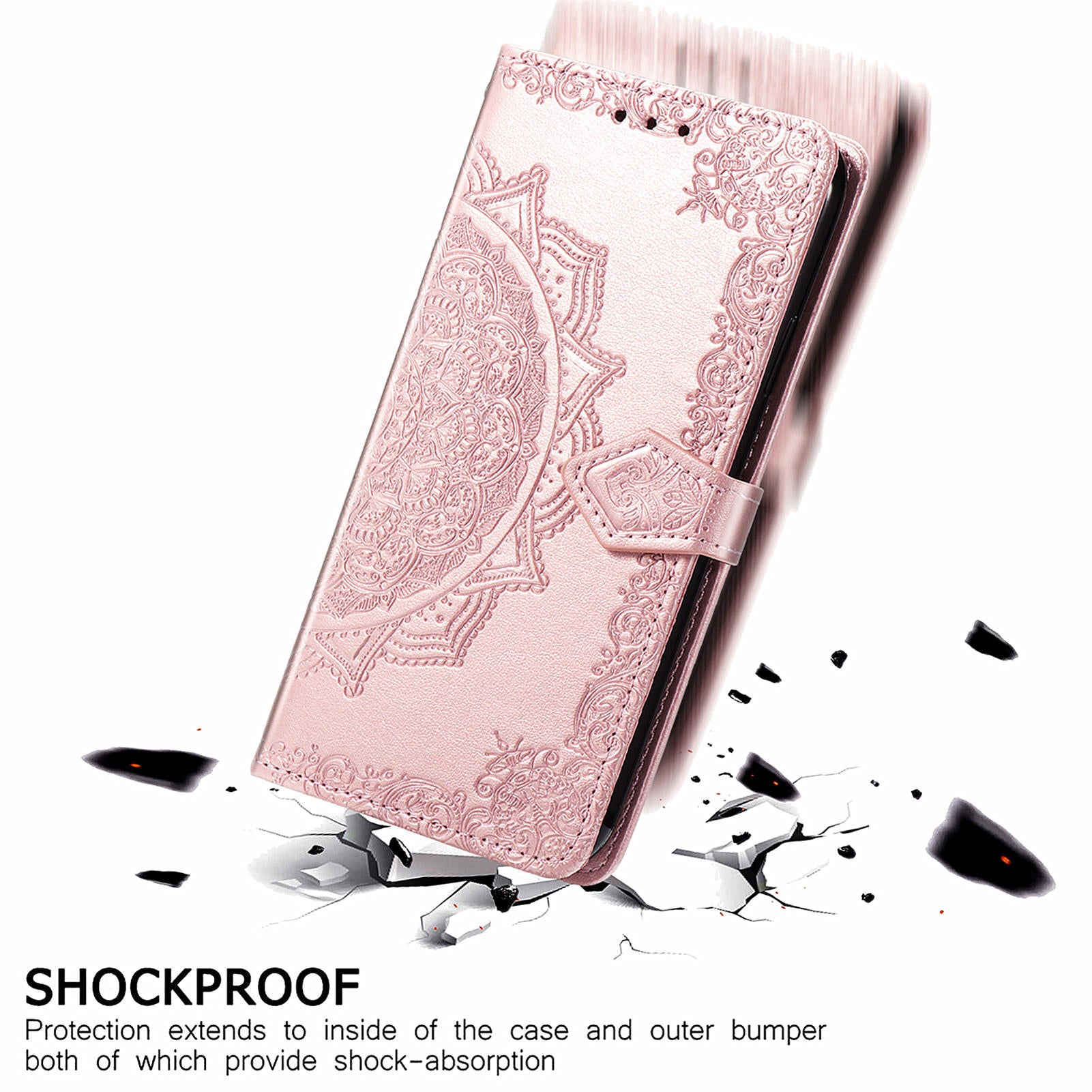 For Honor Magic6 5G Case PU Leather Wallet Phone Cover Emboss Mandala Flower