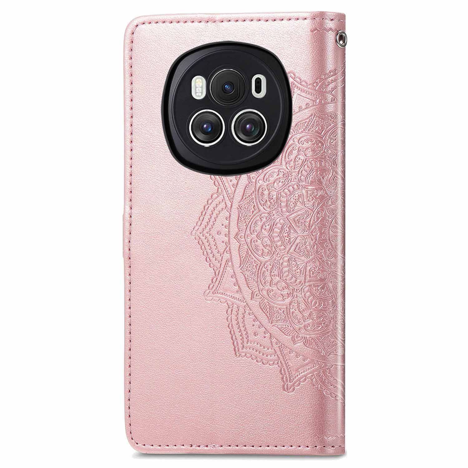 For Honor Magic6 5G Case PU Leather Wallet Phone Cover Emboss Mandala Flower