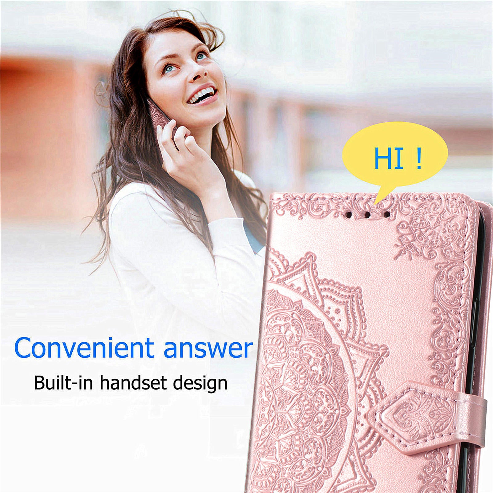For Realme 12 Case PU Leather Wallet Phone Cover Emboss Mandala Flower