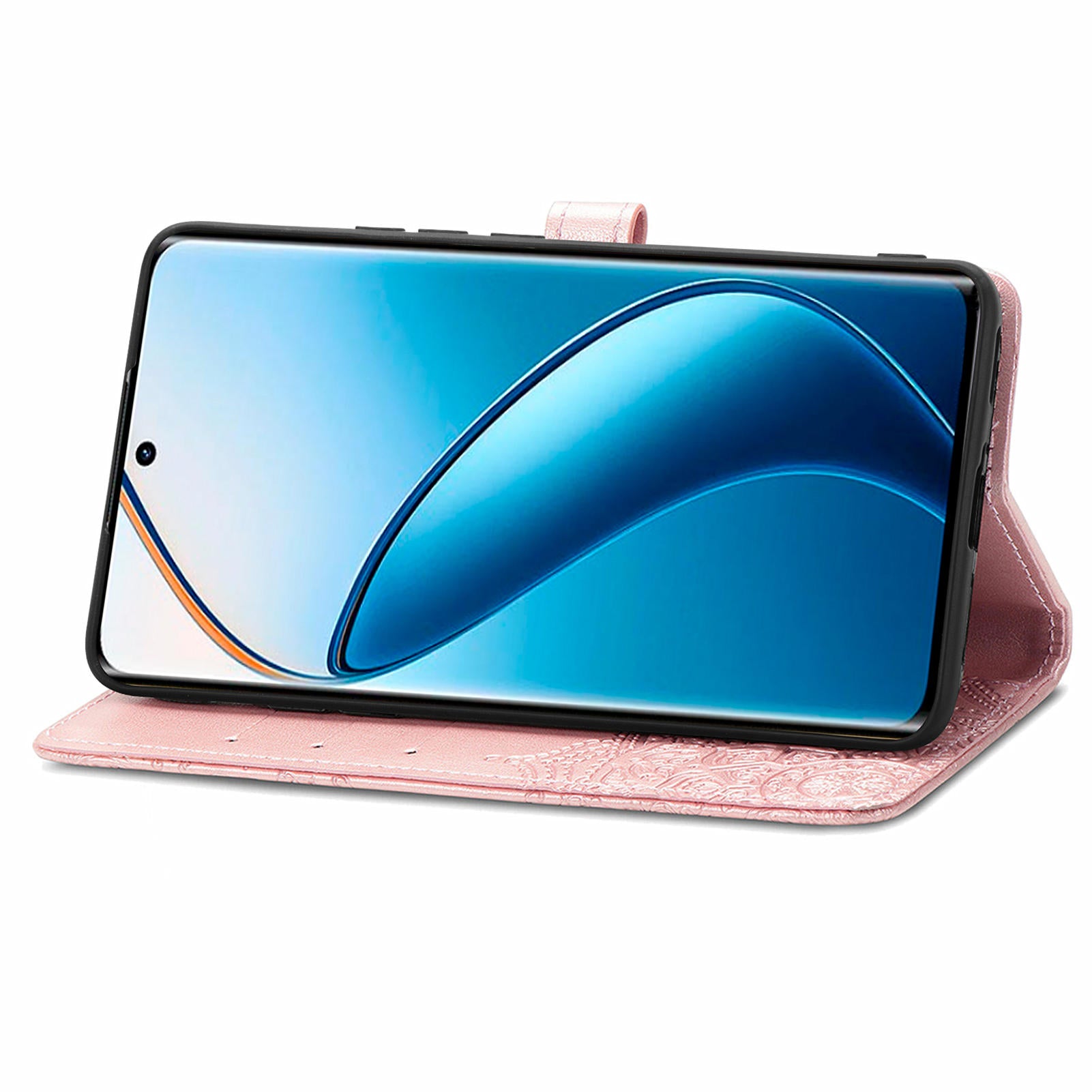 For Realme 12+ 5G PU Leather Case Card Slots Embossed Phone Wallet Cover