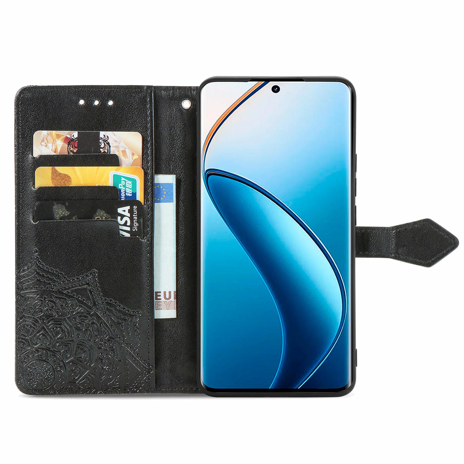 For Realme 12 Pro 5G / 12 Pro+ 5G Case Mandala Embossment Wallet Phone Leather Cover