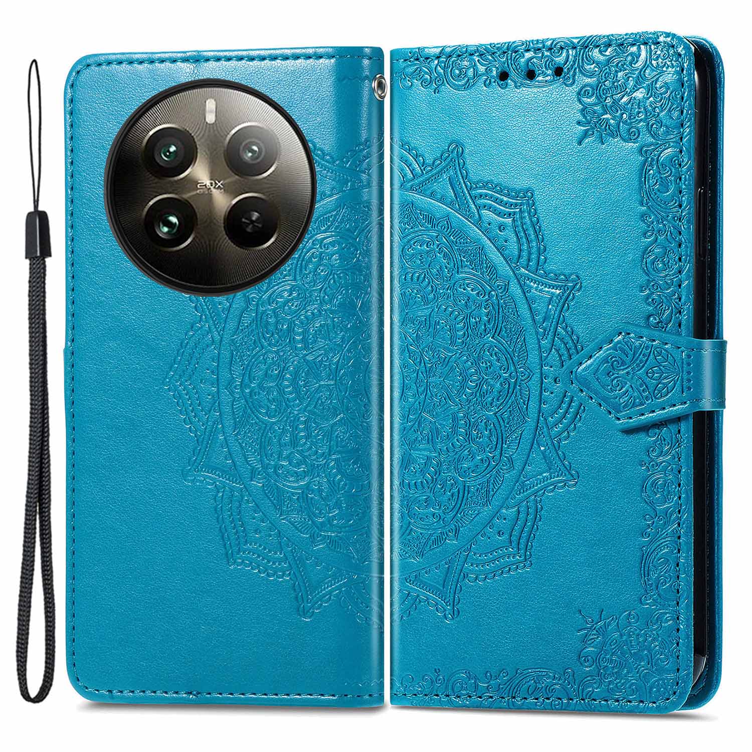 For Realme 12 Pro 5G / 12 Pro+ 5G Case Mandala Embossment Wallet Phone Leather Cover