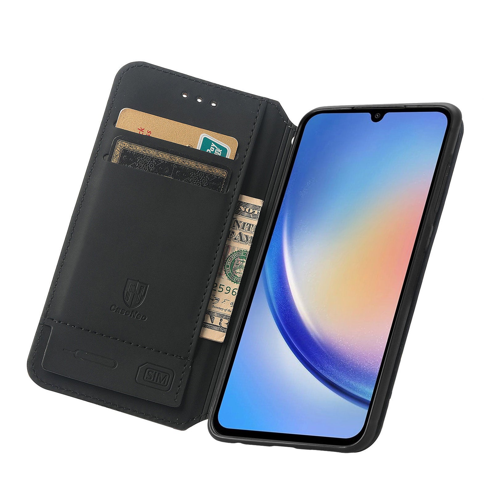 CASENEO 001 Series for Samsung Galaxy A35 5G Case RFID Blocking Wallet Leather Cover