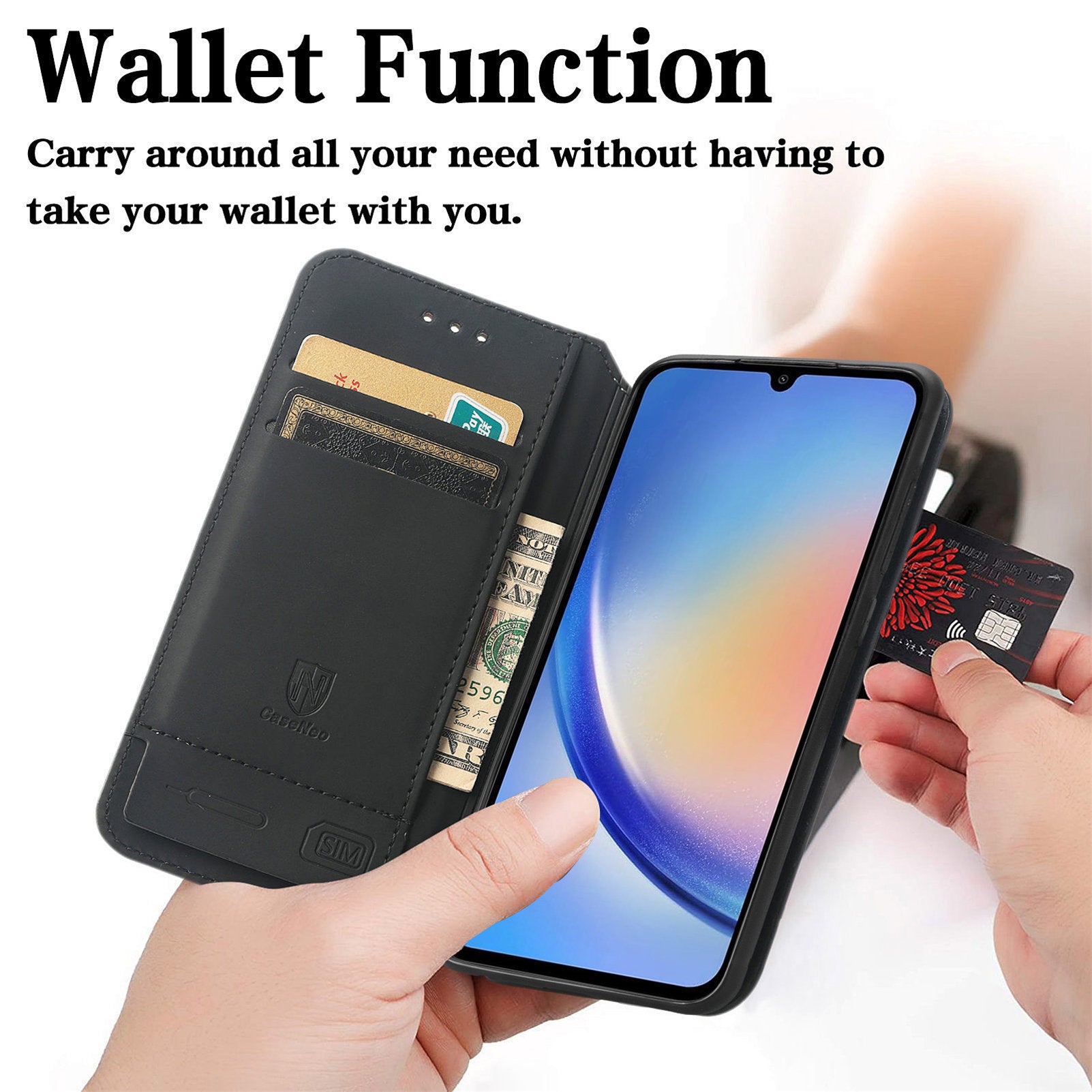 CASENEO 001 Series for Samsung Galaxy A35 5G Case RFID Blocking Wallet Leather Cover
