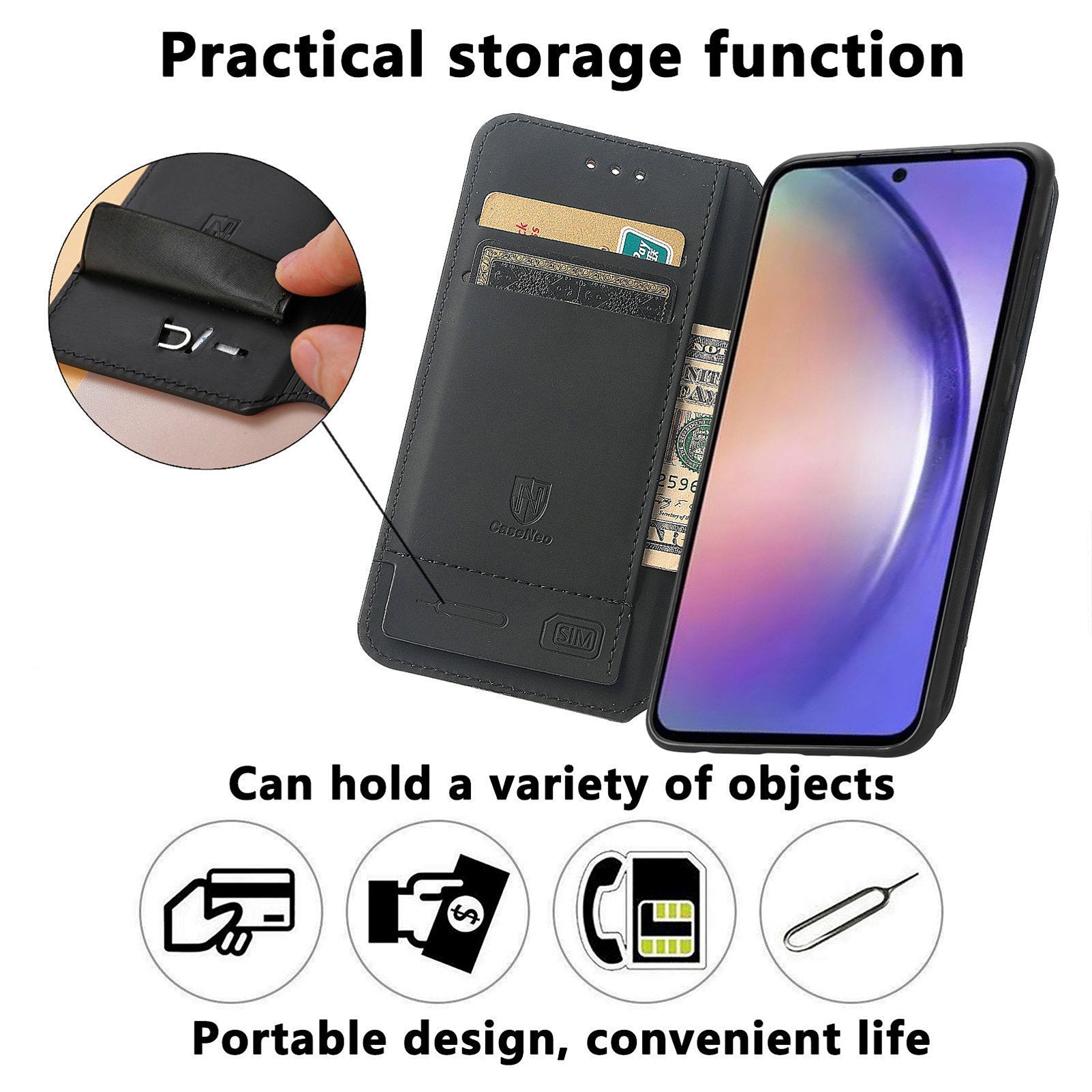 CASENEO 001 Series for Samsung Galaxy A55 5G Case RFID Blocking Protection Pattern Printing Phone Shell