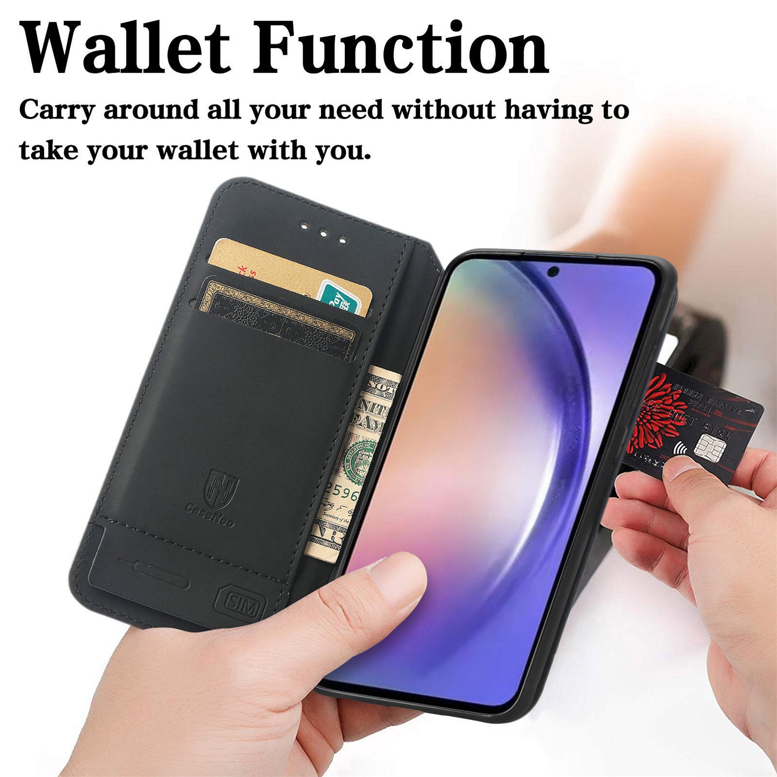 CASENEO 001 Series for Samsung Galaxy A55 5G Case RFID Blocking Protection Pattern Printing Phone Shell