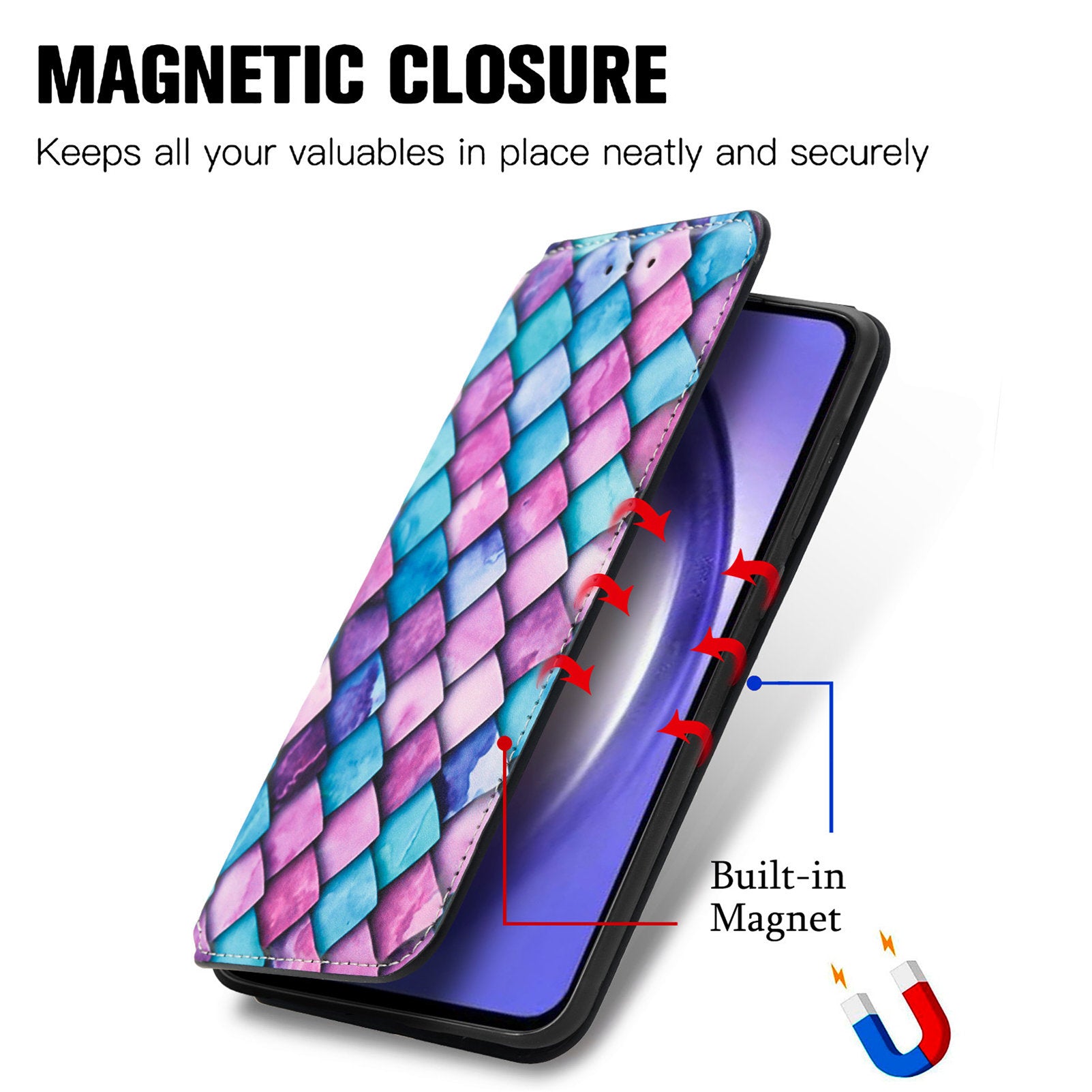 CASENEO 001 Series for Samsung Galaxy A55 5G Case RFID Blocking Protection Pattern Printing Phone Shell