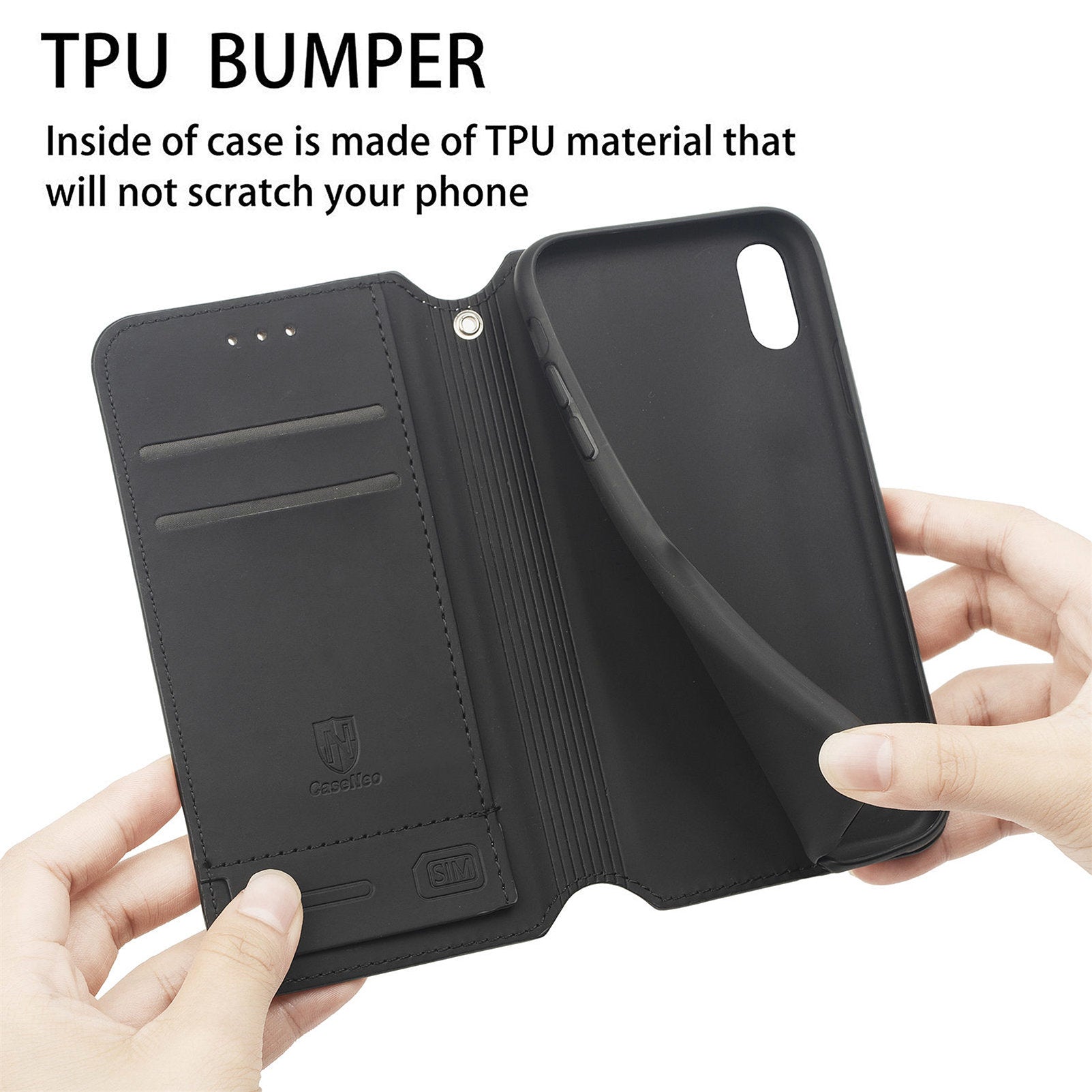CASENEO 001 Series for Xiaomi Redmi Note 13 4G Case Wallet RFID Blocking Pattern Leather Phone Cover