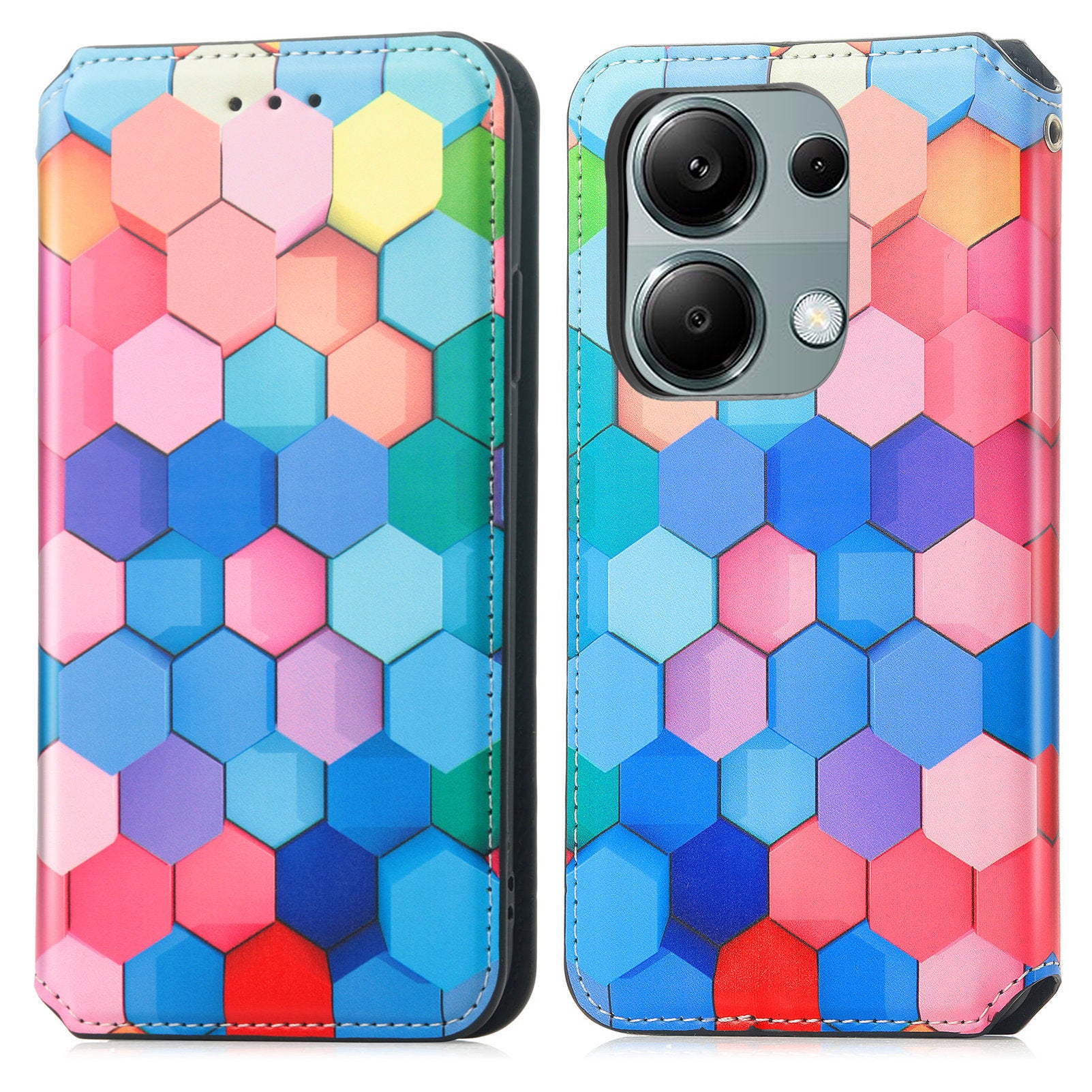 CASENEO 001 Series for Xiaomi Redmi Note 13 Pro 4G / Poco M6 Pro 4G Wallet Case Pattern Leather Cover