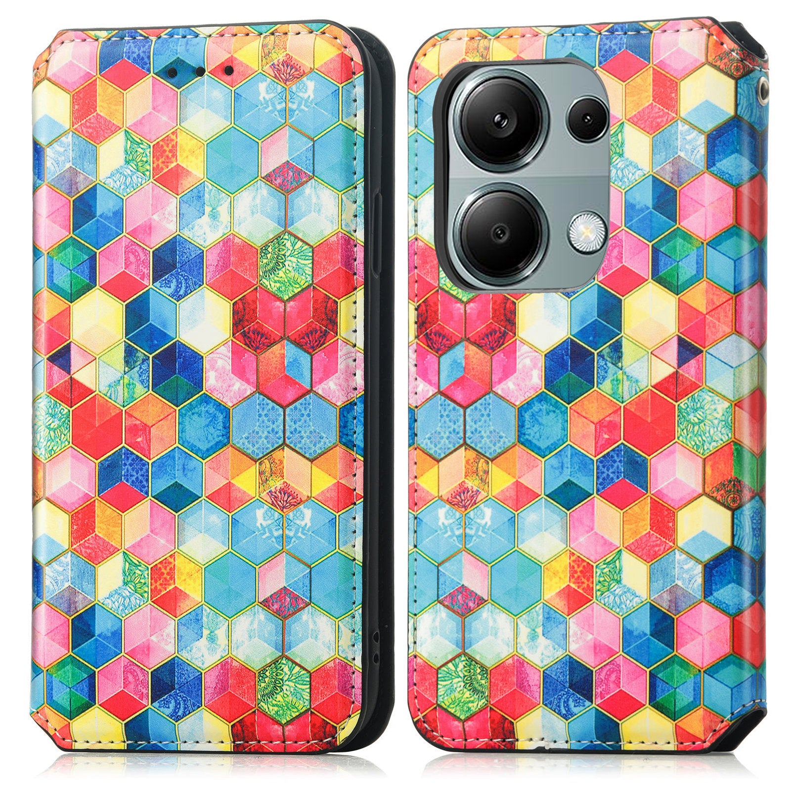 CASENEO 001 Series for Xiaomi Redmi Note 13 Pro 4G / Poco M6 Pro 4G Wallet Case Pattern Leather Cover