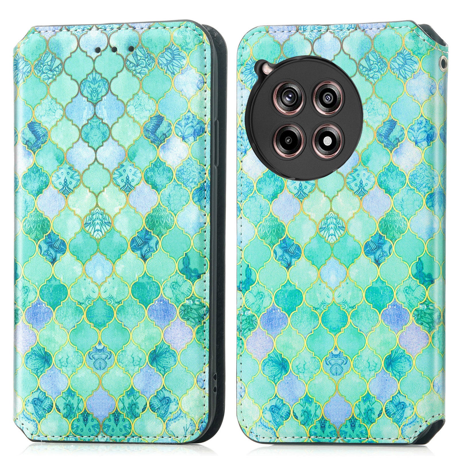 CASENEO 001 Series for OnePlus Ace 3 5G / 12R 5G Case RFID Blocking Pattern Leather Wallet Phone Cover