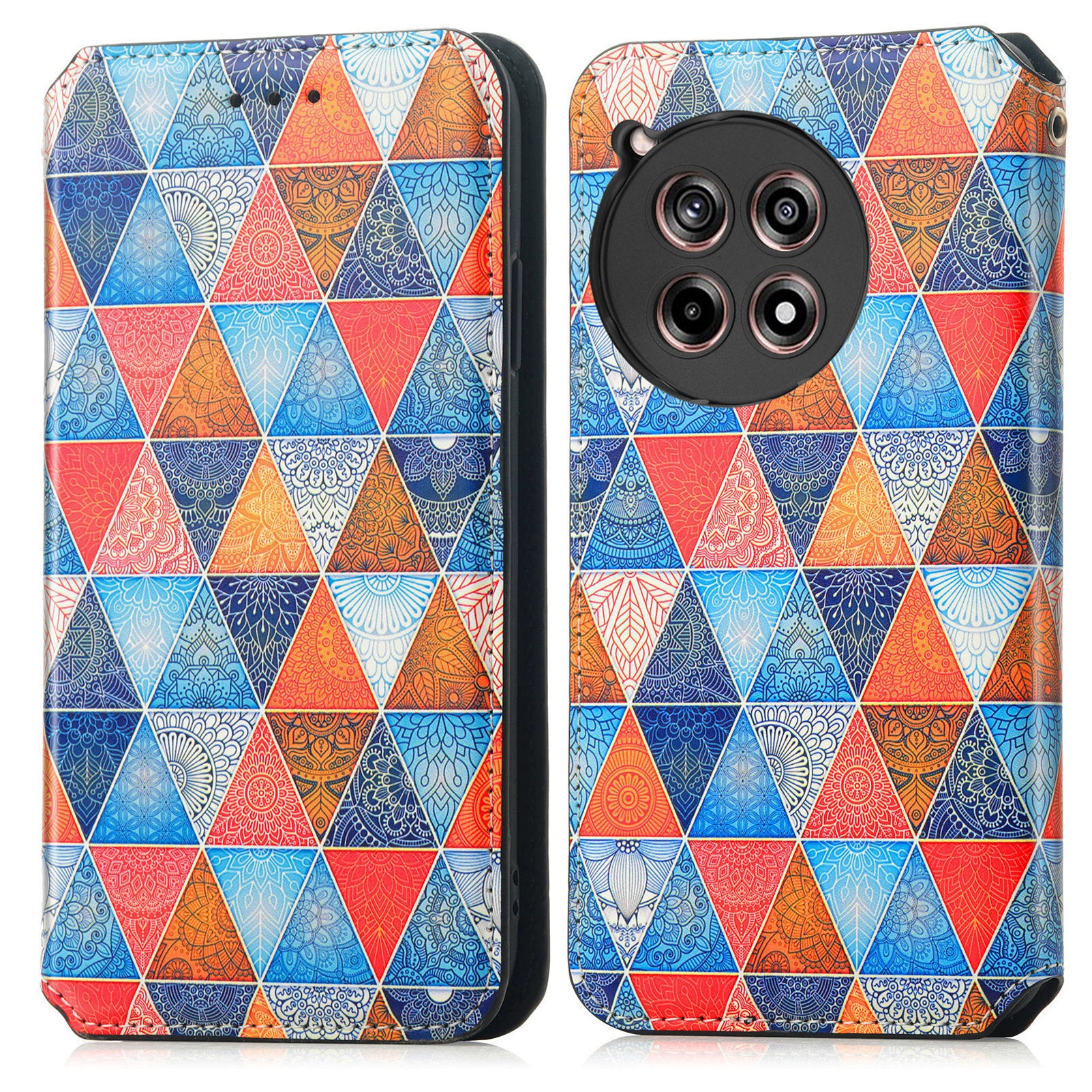 CASENEO 001 Series for OnePlus Ace 3 5G / 12R 5G Case RFID Blocking Pattern Leather Wallet Phone Cover