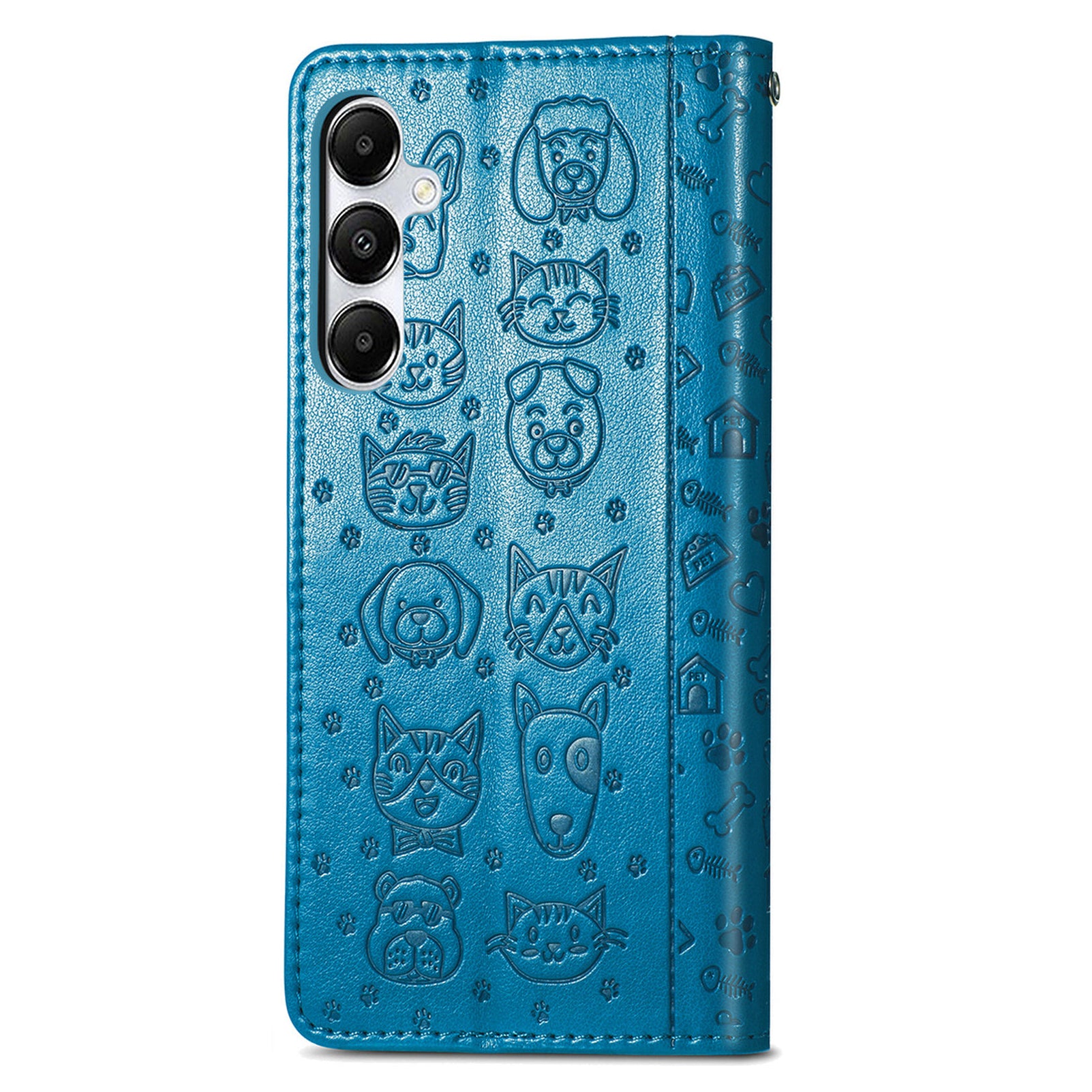 For Samsung Galaxy A55 5G Magnetic Phone Case Leather Drop-proof Cover with Wrist Strap