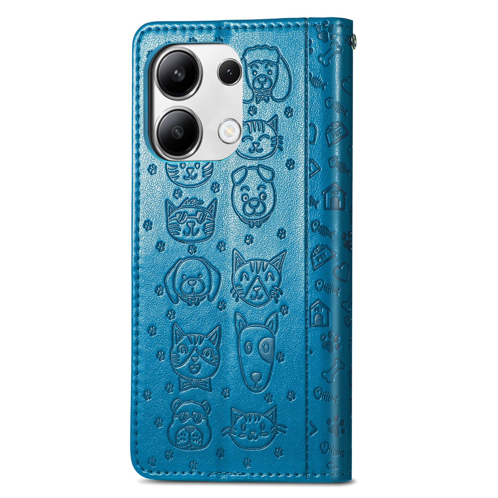 For Xiaomi Redmi Note 13 4G Case Cat and Dog Pattern PU Leather Flip Protective Phone Cover