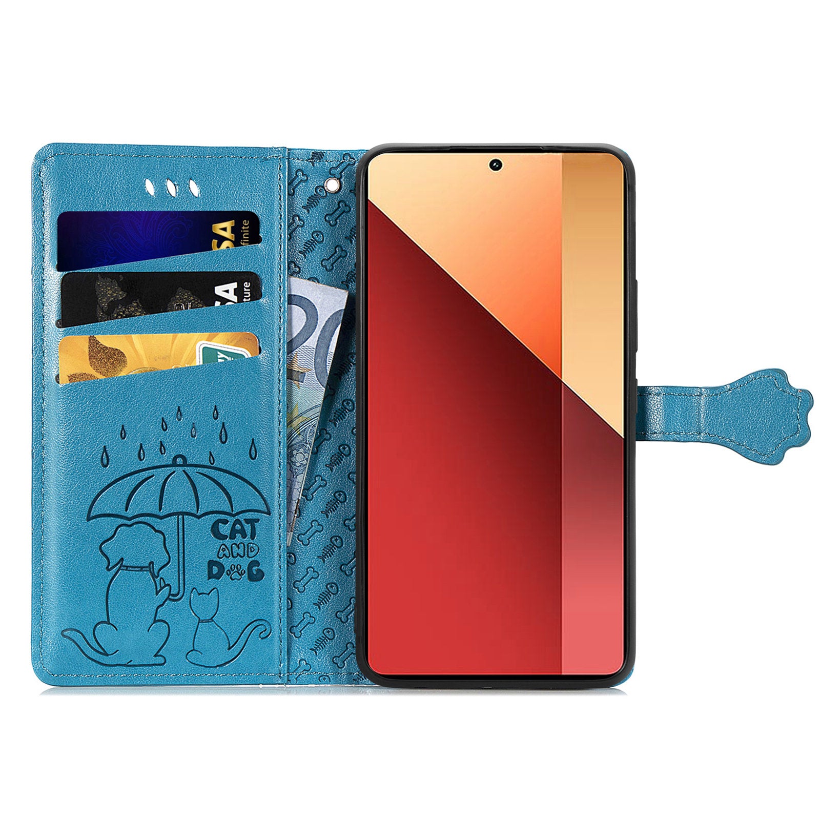 For Xiaomi Redmi Note 13 Pro 4G Phone Cover Imprinted PU Leather Wallet Stand Case