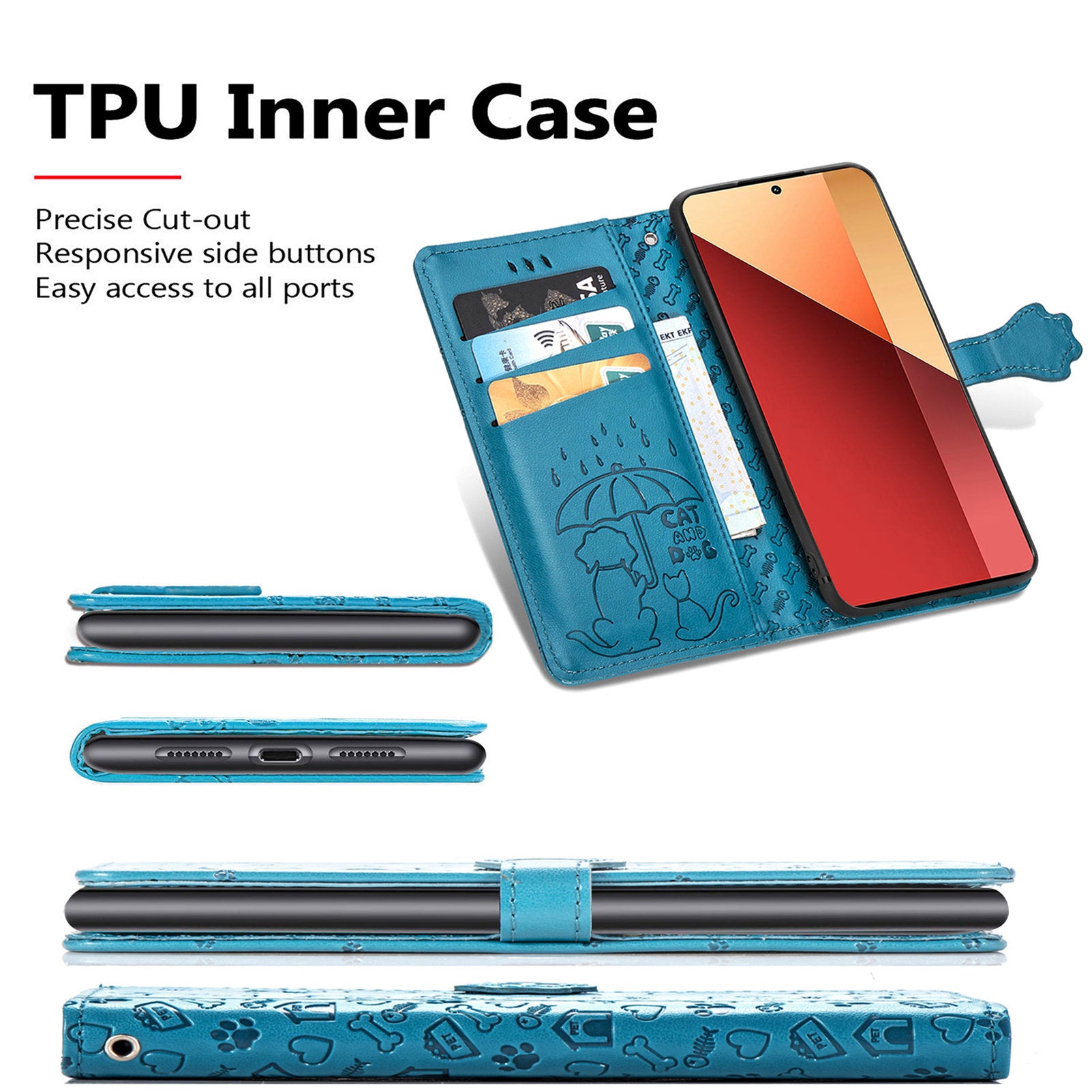For Xiaomi Redmi Note 13 Pro 4G Phone Cover Imprinted PU Leather Wallet Stand Case