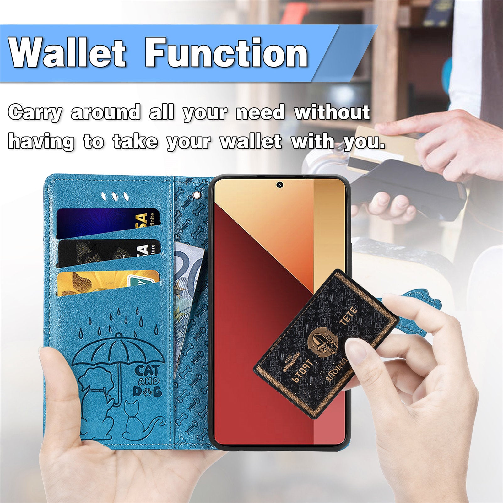 For Xiaomi Redmi Note 13 Pro 4G Phone Cover Imprinted PU Leather Wallet Stand Case