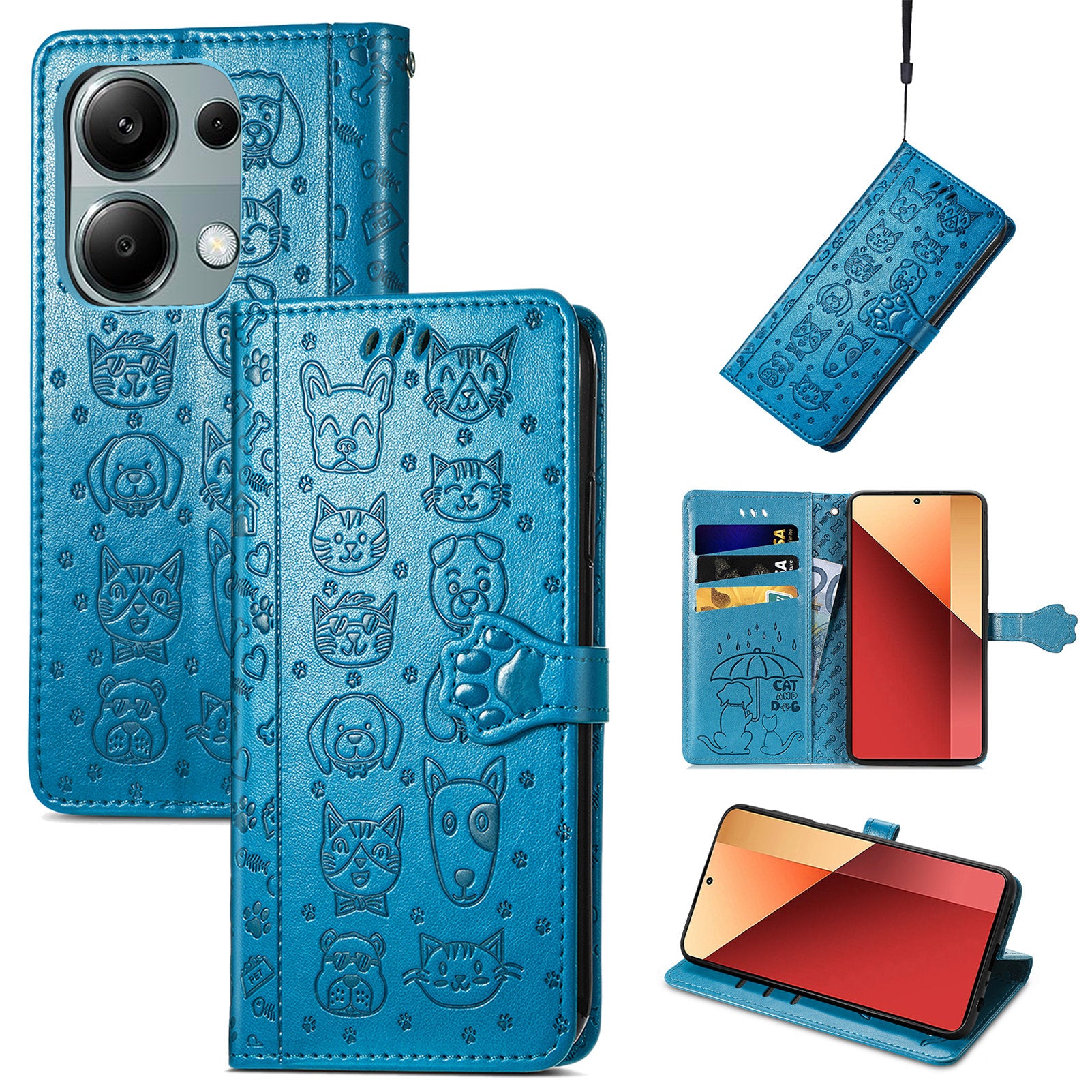 For Xiaomi Redmi Note 13 Pro 4G Phone Cover Imprinted PU Leather Wallet Stand Case