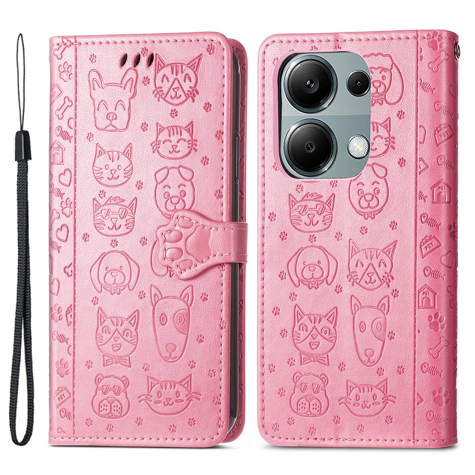 For Xiaomi Redmi Note 13 Pro 4G Phone Cover Imprinted PU Leather Wallet Stand Case