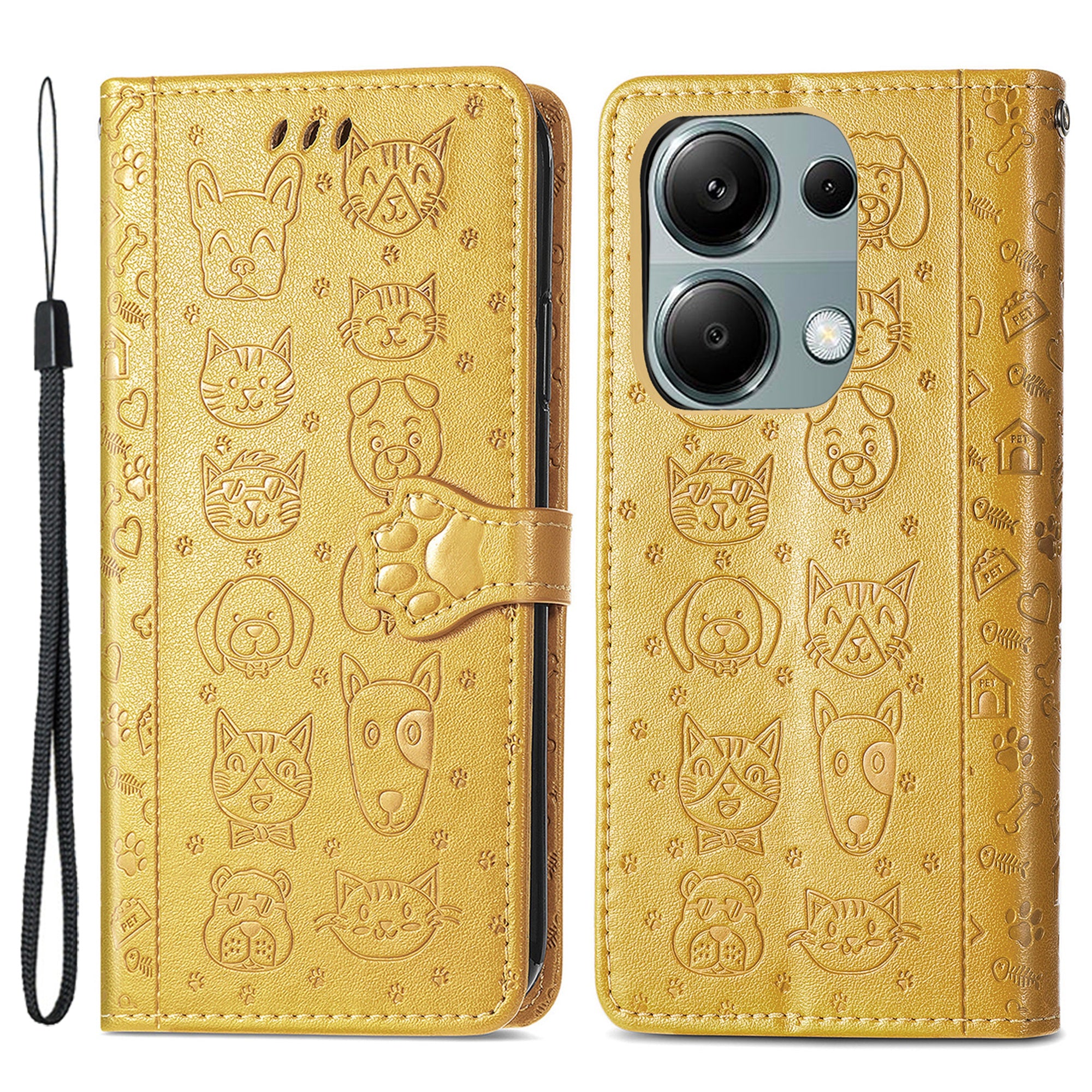 For Xiaomi Redmi Note 13 Pro 4G Phone Cover Imprinted PU Leather Wallet Stand Case