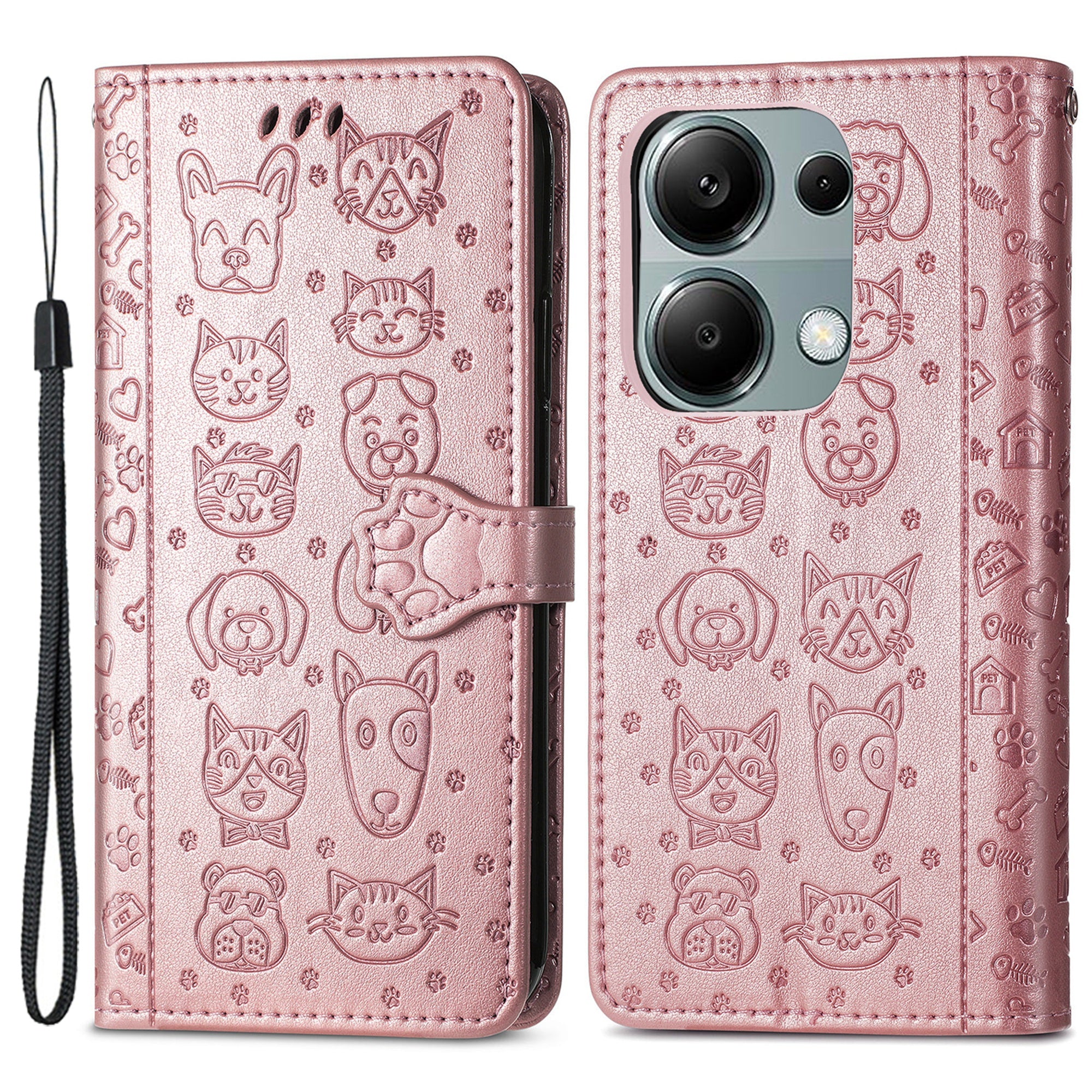 For Xiaomi Redmi Note 13 Pro 4G Phone Cover Imprinted PU Leather Wallet Stand Case