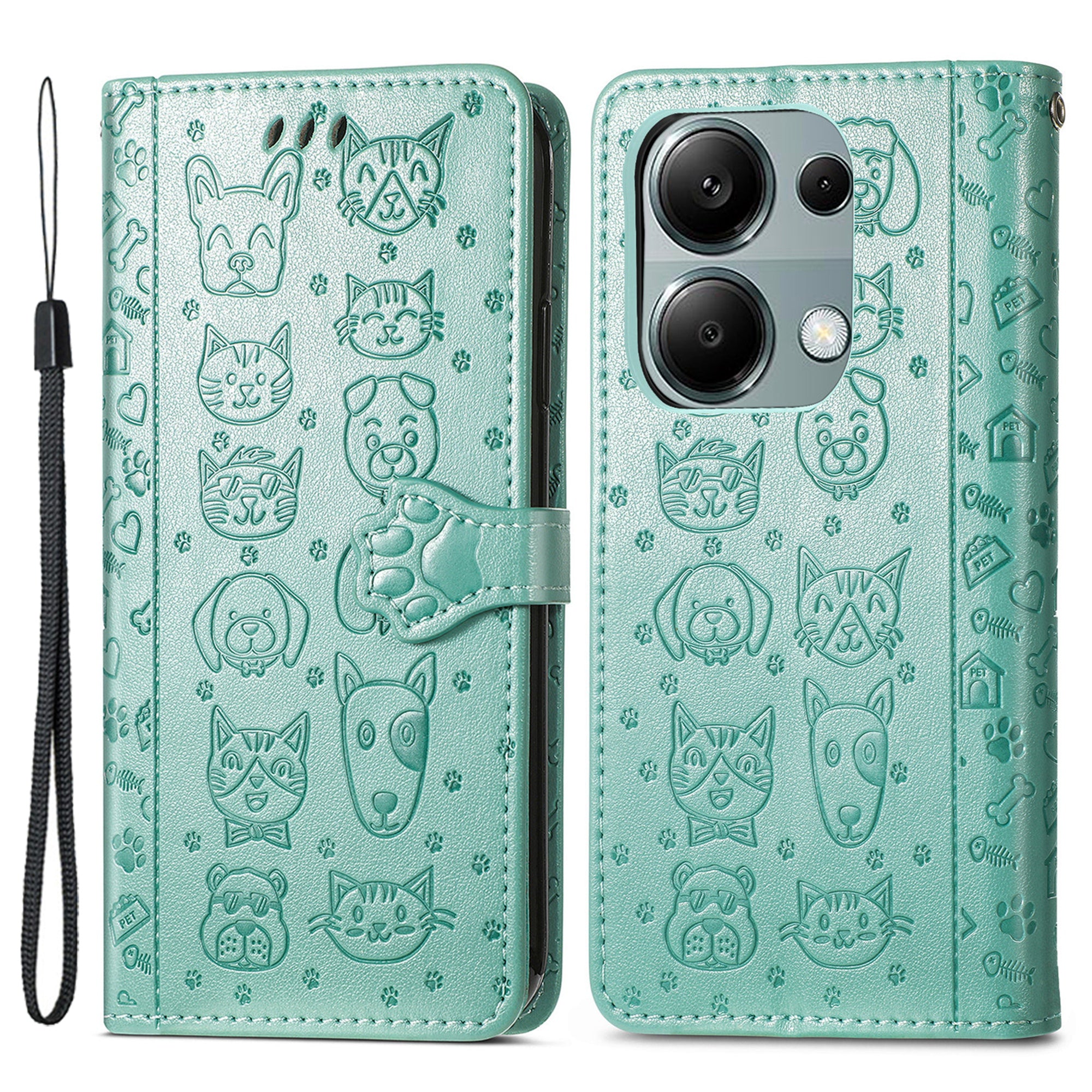 For Xiaomi Redmi Note 13 Pro 4G Phone Cover Imprinted PU Leather Wallet Stand Case
