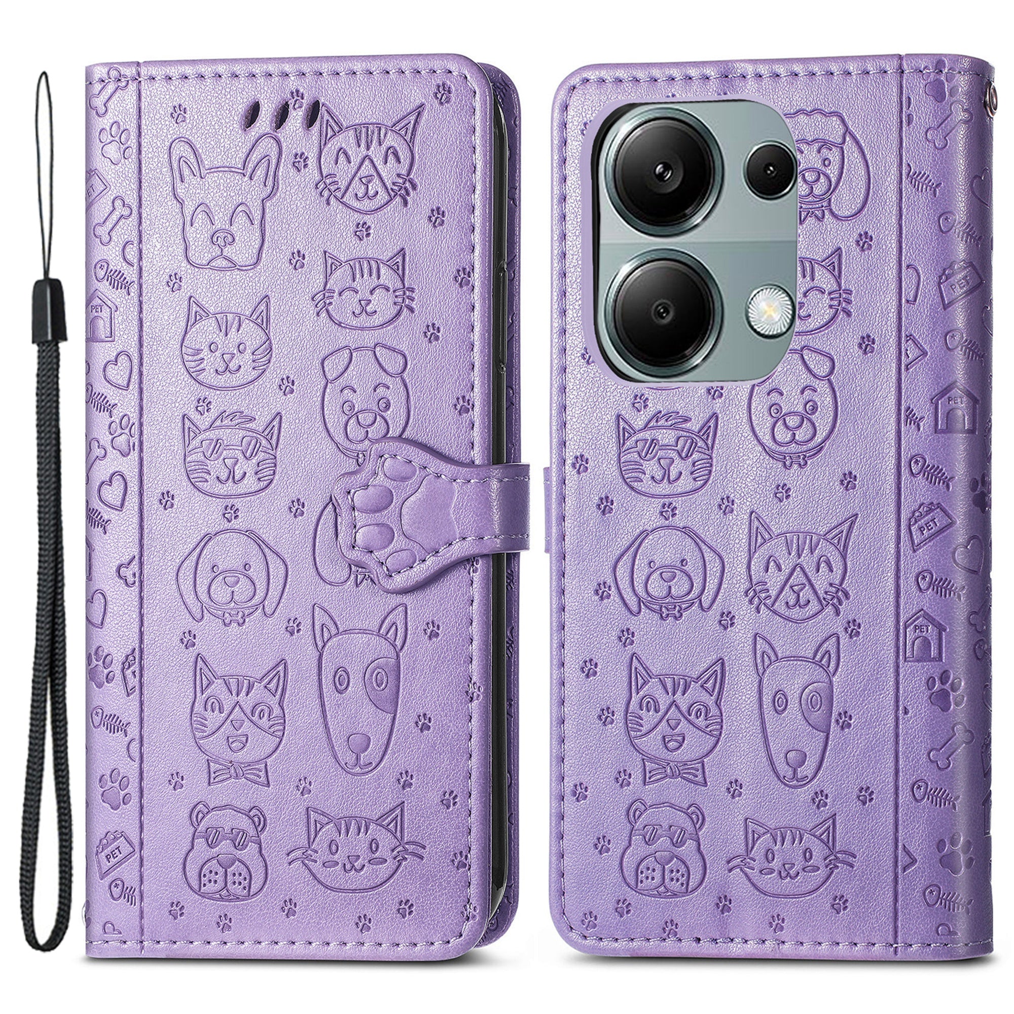 For Xiaomi Redmi Note 13 Pro 4G Phone Cover Imprinted PU Leather Wallet Stand Case