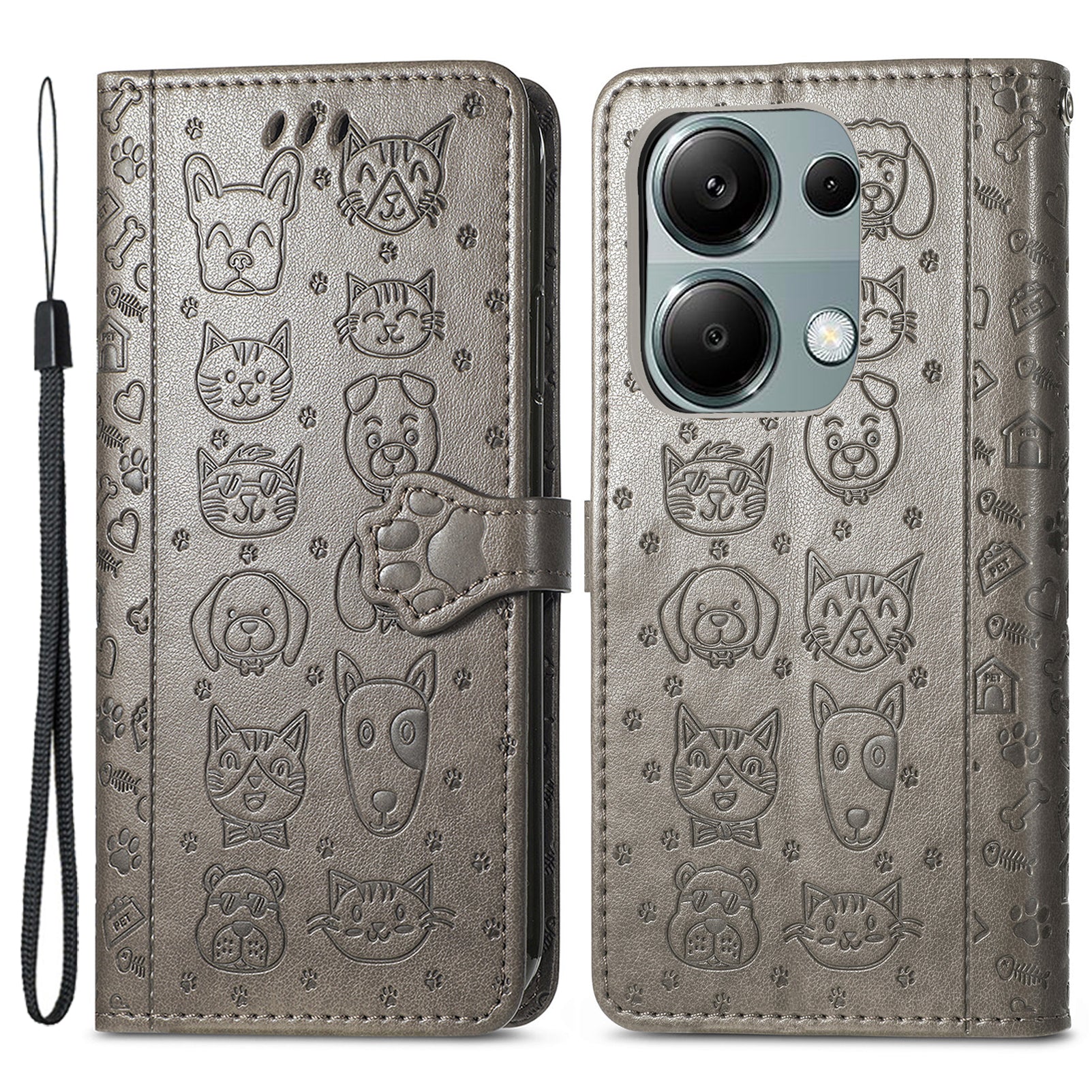 For Xiaomi Redmi Note 13 Pro 4G Phone Cover Imprinted PU Leather Wallet Stand Case
