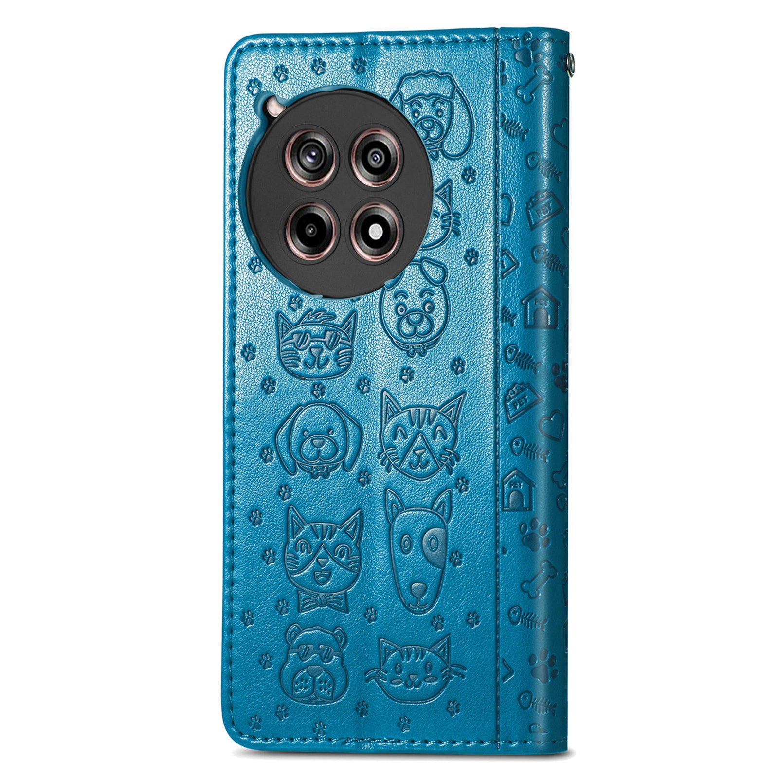 For OnePlus Ace 3 5G / 12R 5G Case PU Leather Cat Dog Pattern Magnetic Flip Phone Cover